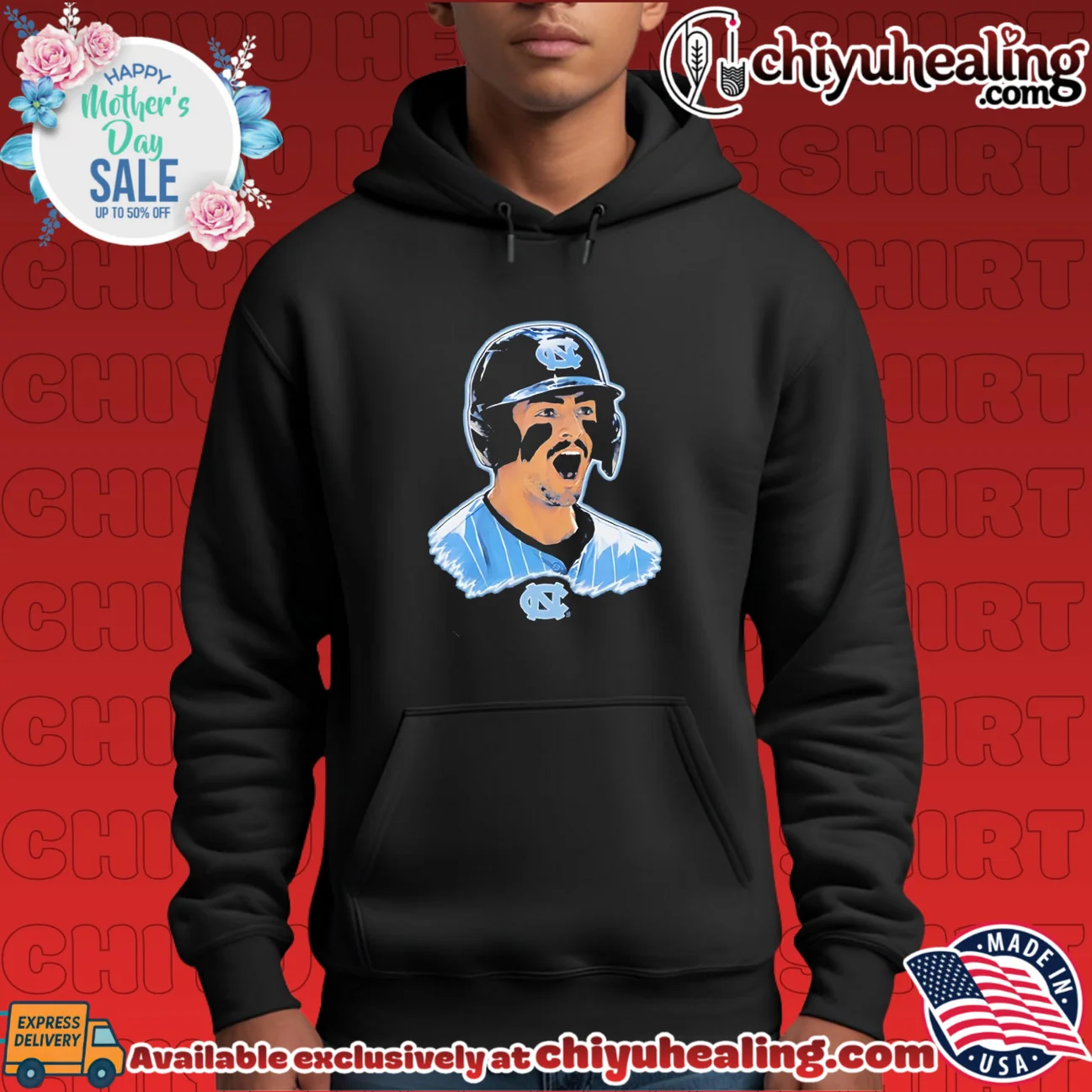 North Carolina Tar Heels Gavin Gallaher shouting face portrait bespoke shirt & hoodie - Ultimate Tribute Merch North Carolina Tar Heels Gavin Gallaher shouting face portrait bespoke shirt & hoodie - Ultimate Tribute Merch