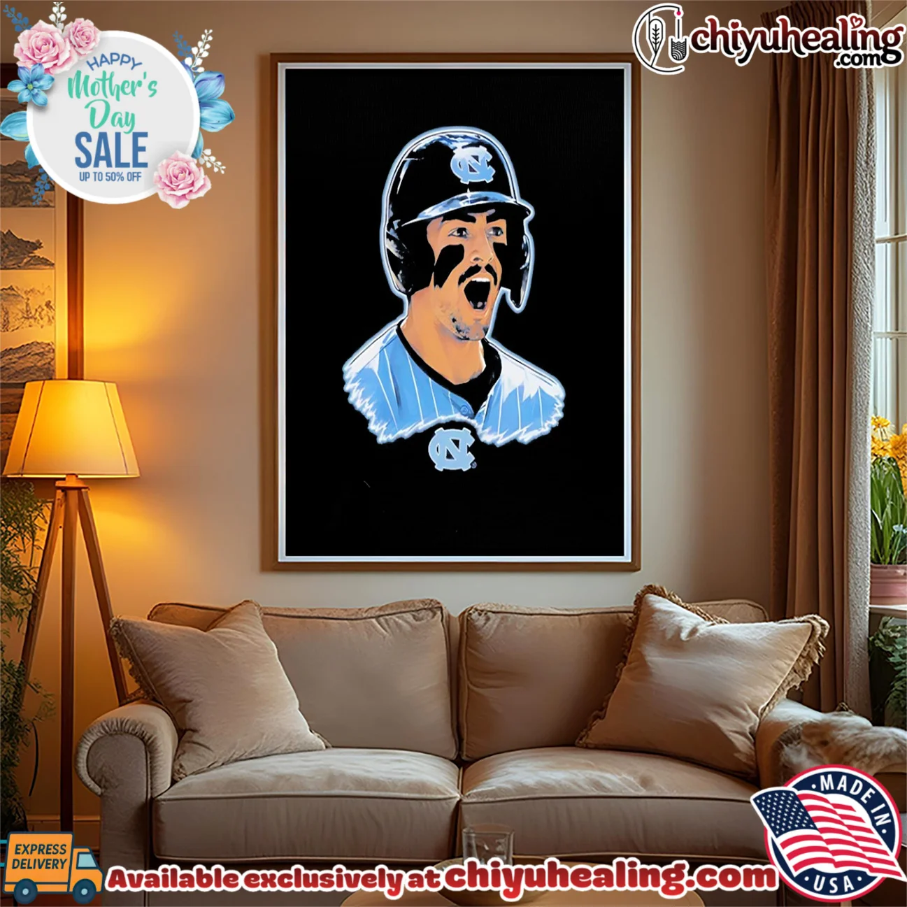 North Carolina Tar Heels Gavin Gallaher shouting face portrait bespoke shirt & hoodie - Ultimate Tribute Merch North Carolina Tar Heels Gavin Gallaher shouting face portrait