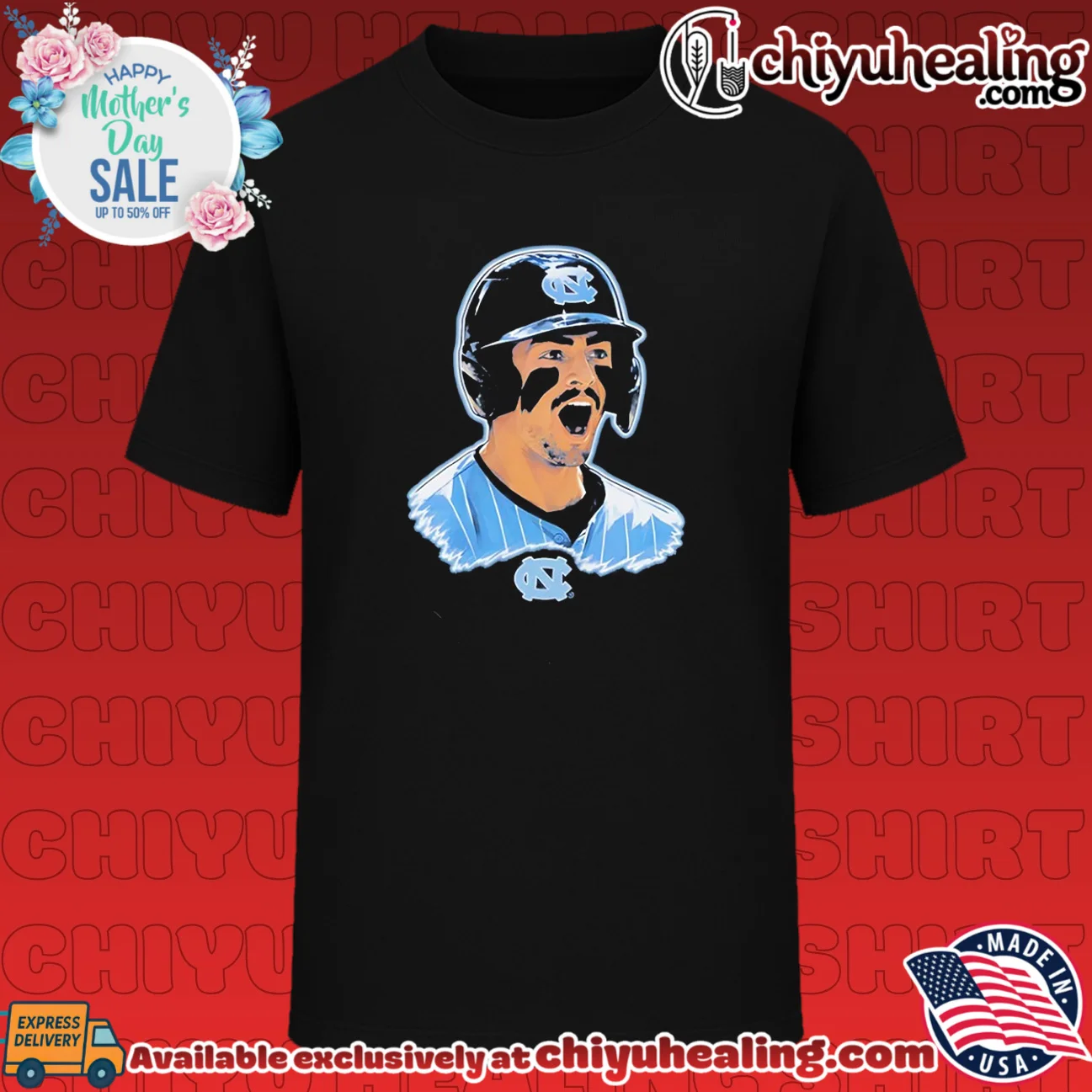 North Carolina Tar Heels Gavin Gallaher shouting face portrait