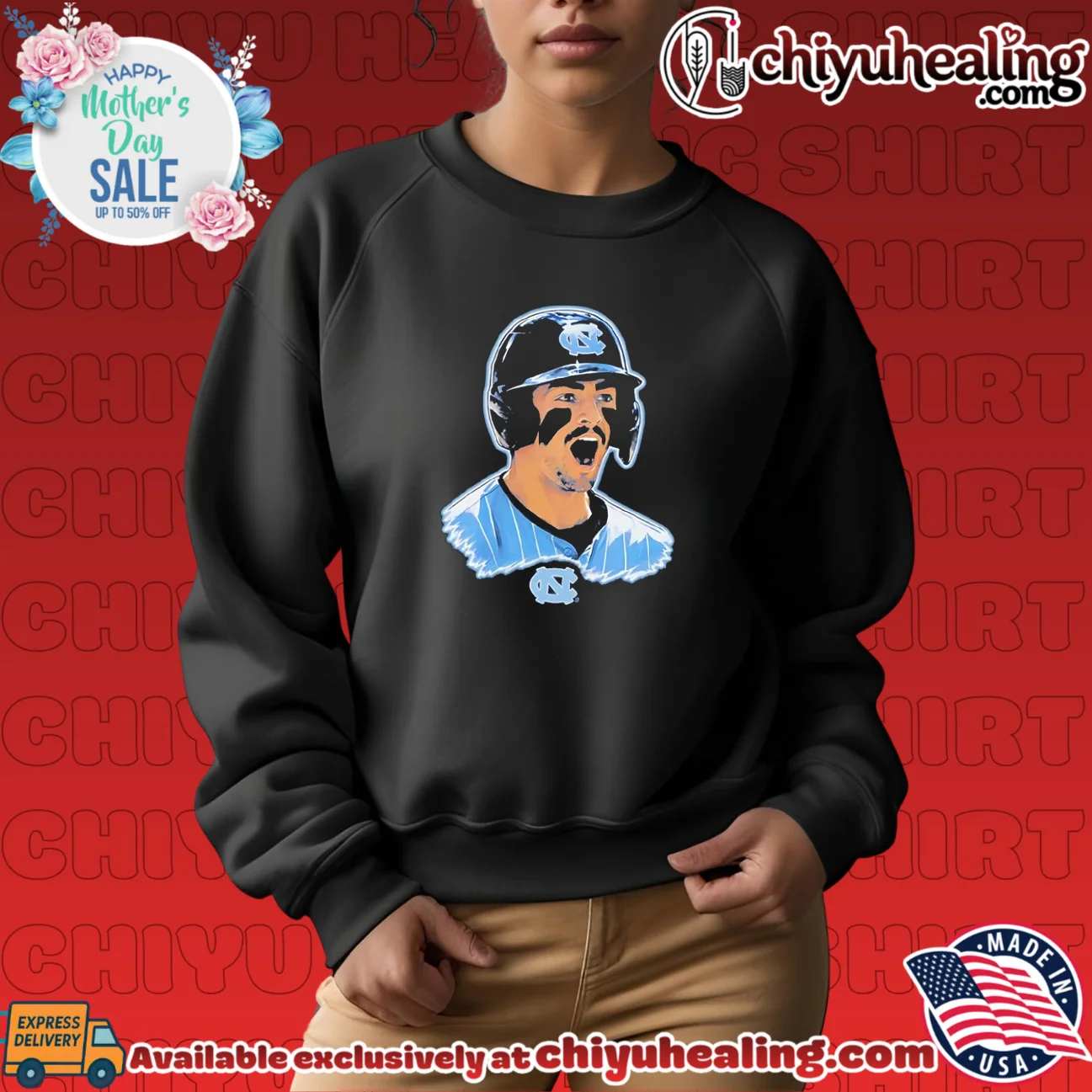 North Carolina Tar Heels Gavin Gallaher shouting face portrait bespoke shirt & hoodie - Ultimate Tribute Merch North Carolina Tar Heels Gavin Gallaher shouting face portrait