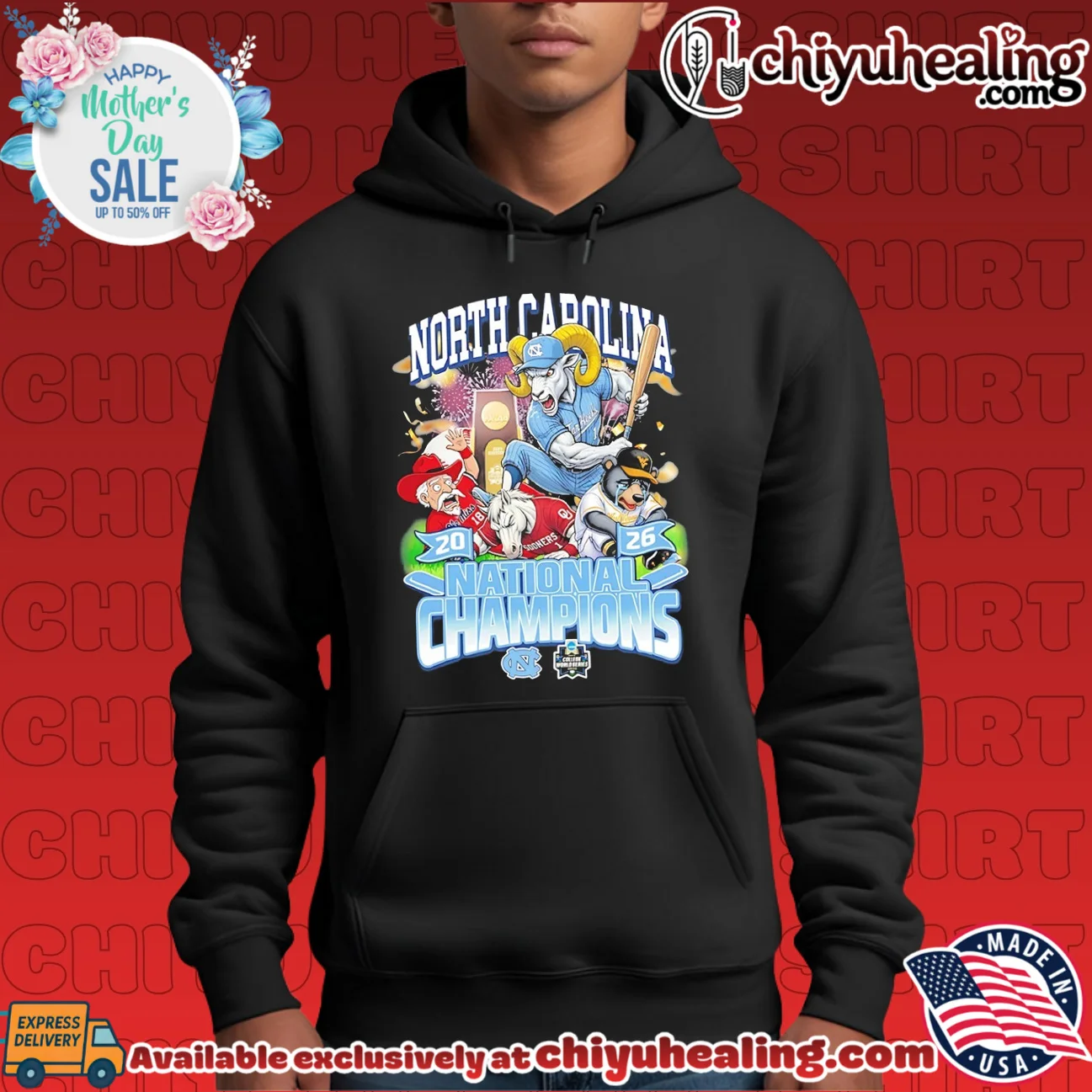 North Carolina Tar Heels National Champions 2026 mascot shirt & hoodie North Carolina Tar Heels National Champions 2026 mascot shirt & hoodie