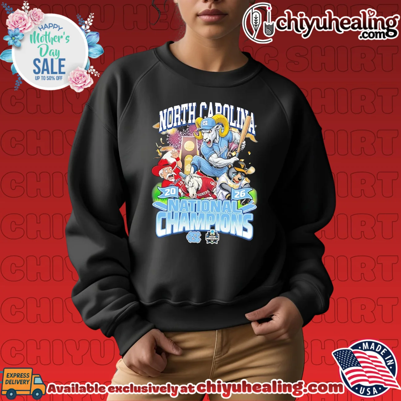 North Carolina Tar Heels National Champions 2026 mascot shirt & hoodie North Carolina Tar Heels National Champions 2026 mascot shirt & hoodie
