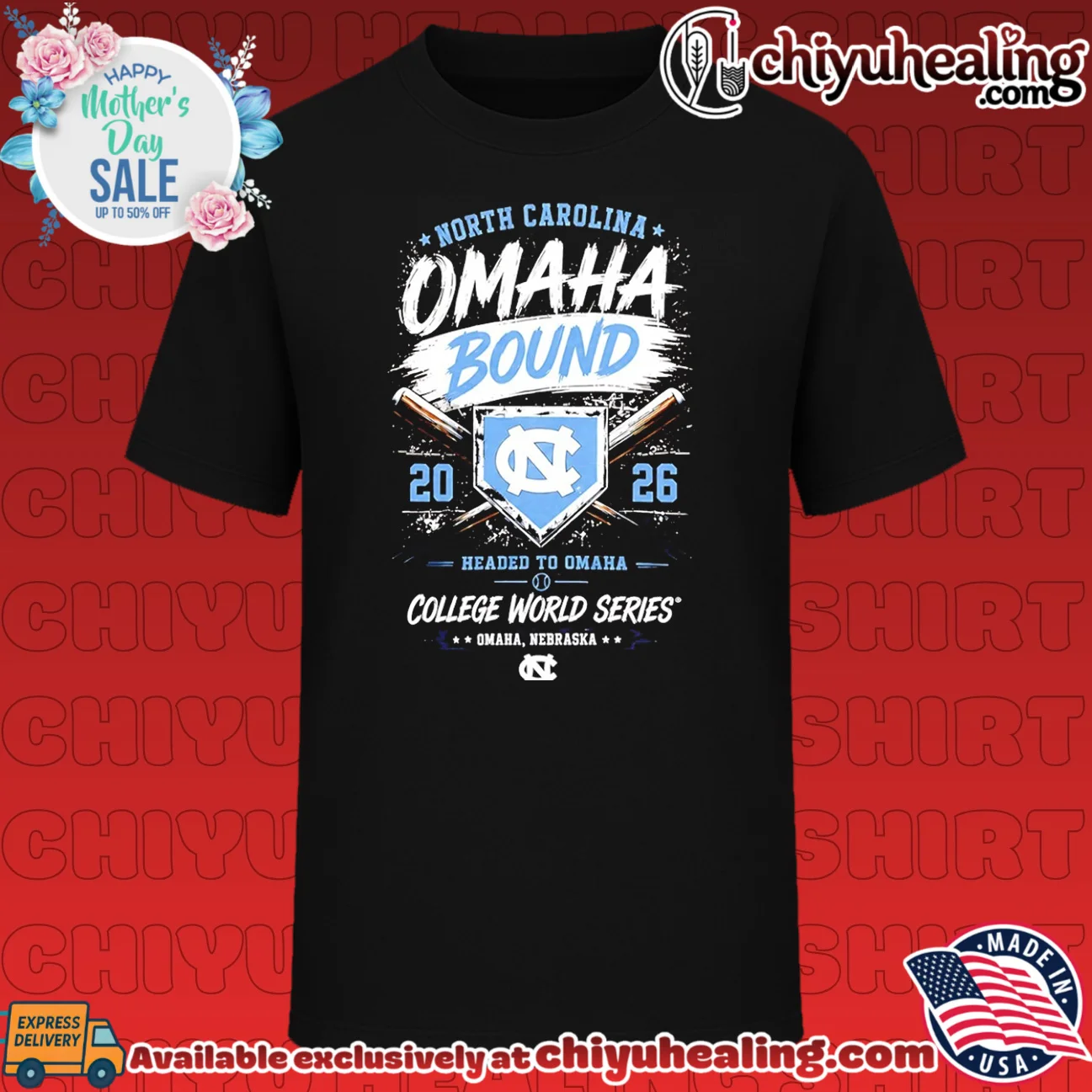 North Carolina Tar Heels Omaha Bound 2026 Men's College World Series shirt