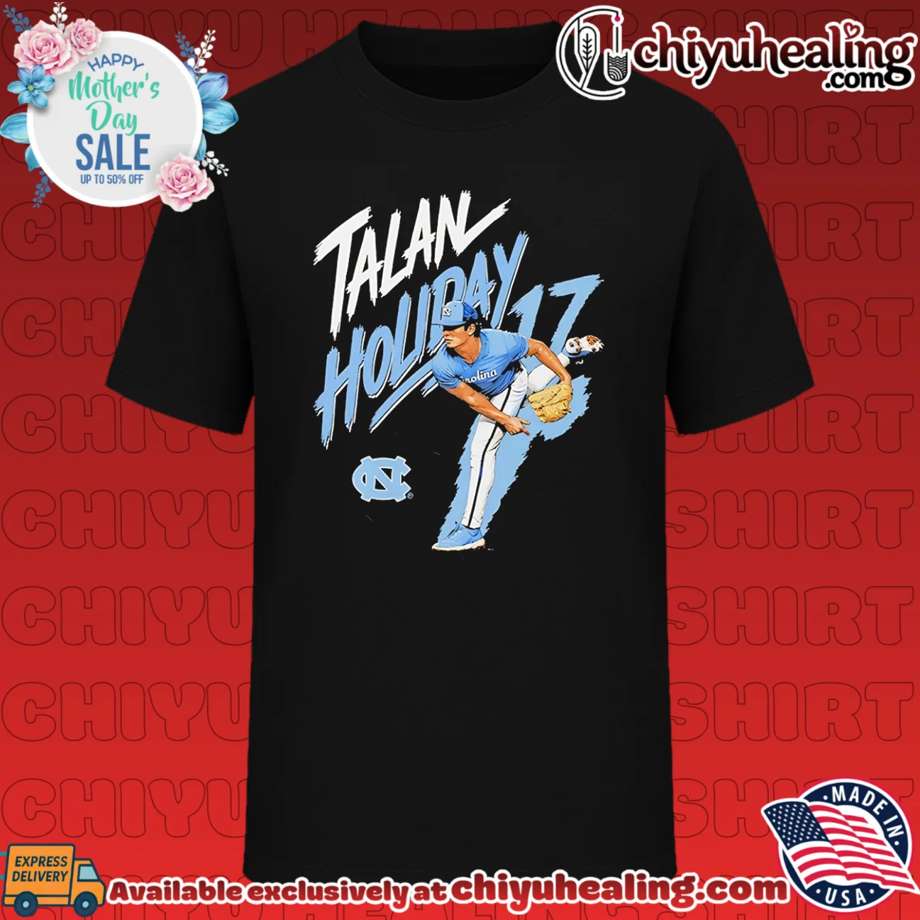 North Carolina Tar Heels Talan Holiday throwing vintage