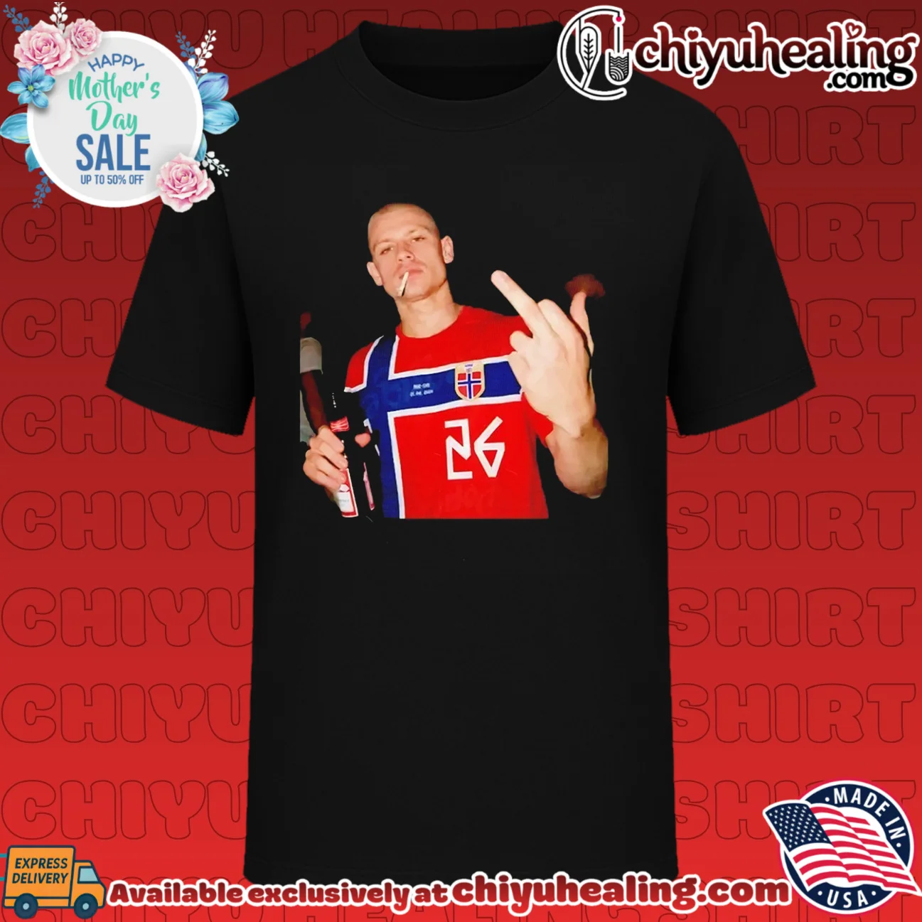 Norway National Football Team Number 26 middle finger