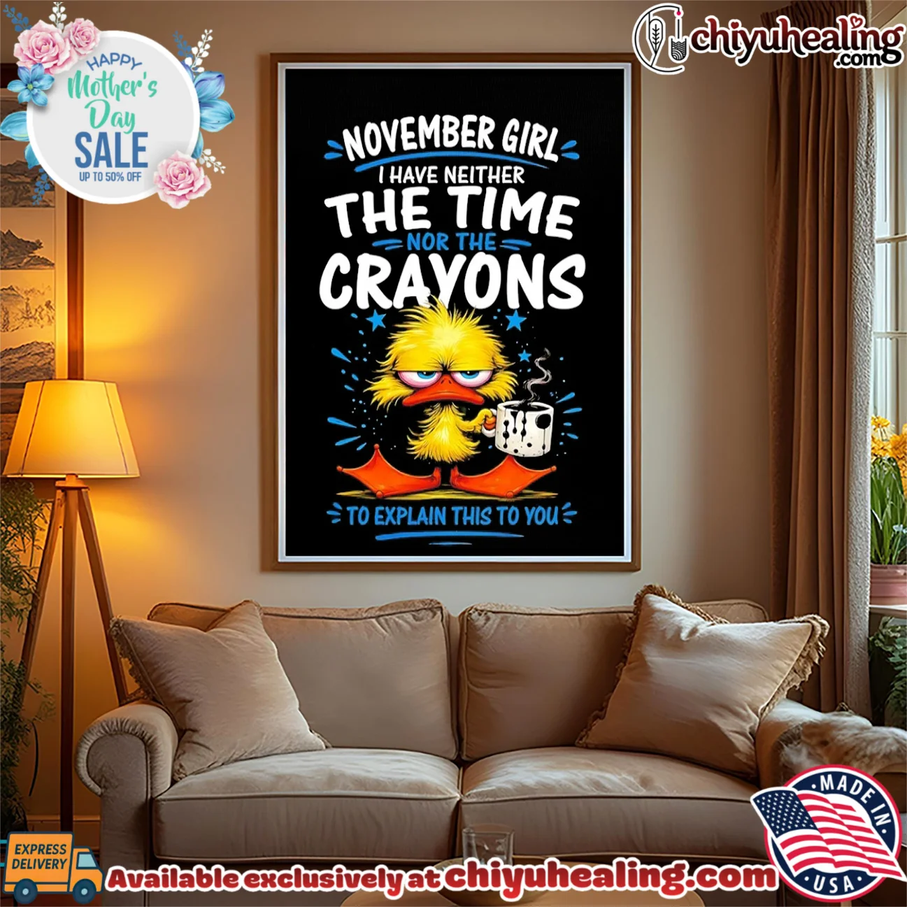 November girl I have neither the time nor the crayons to explain this to you cartoon duck epic shirt & hoodie - The Fan Collection November girl I have neither the time nor the crayons to explain this to you cartoon duck