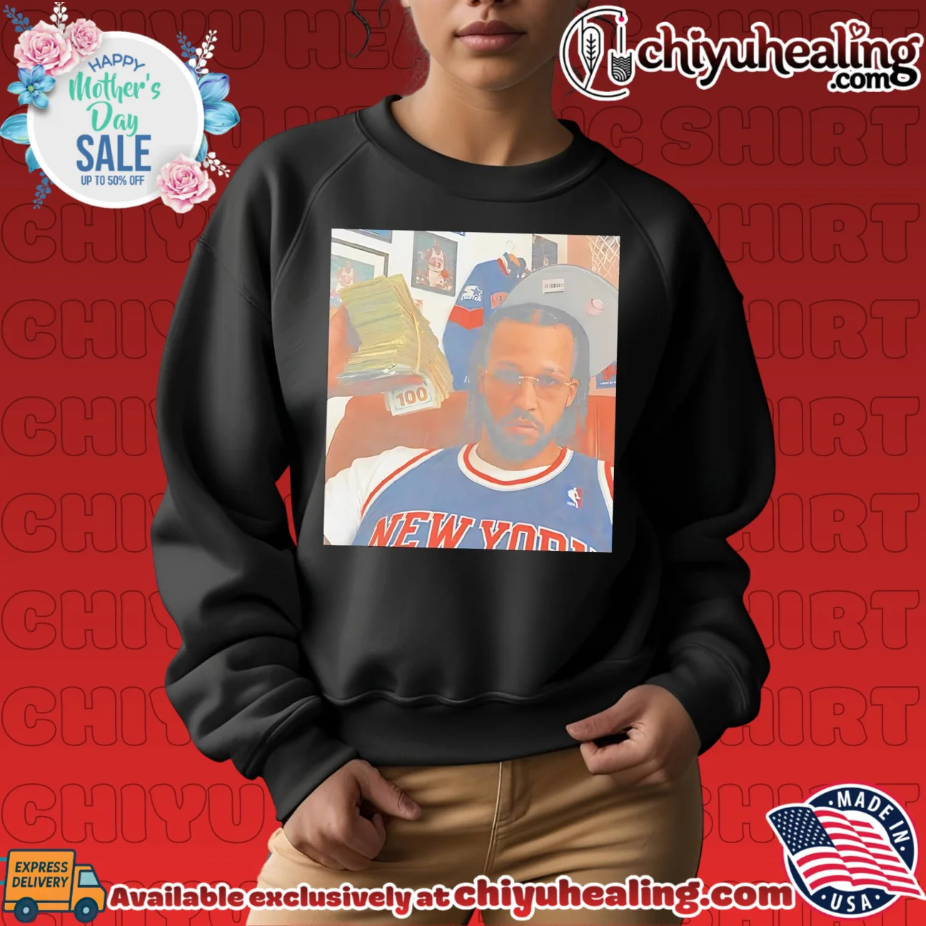 NY Knicks Jalen Brunson holding cash vintage prime shirt & hoodie | Official Style Drop NY Knicks Jalen Brunson holding cash vintage