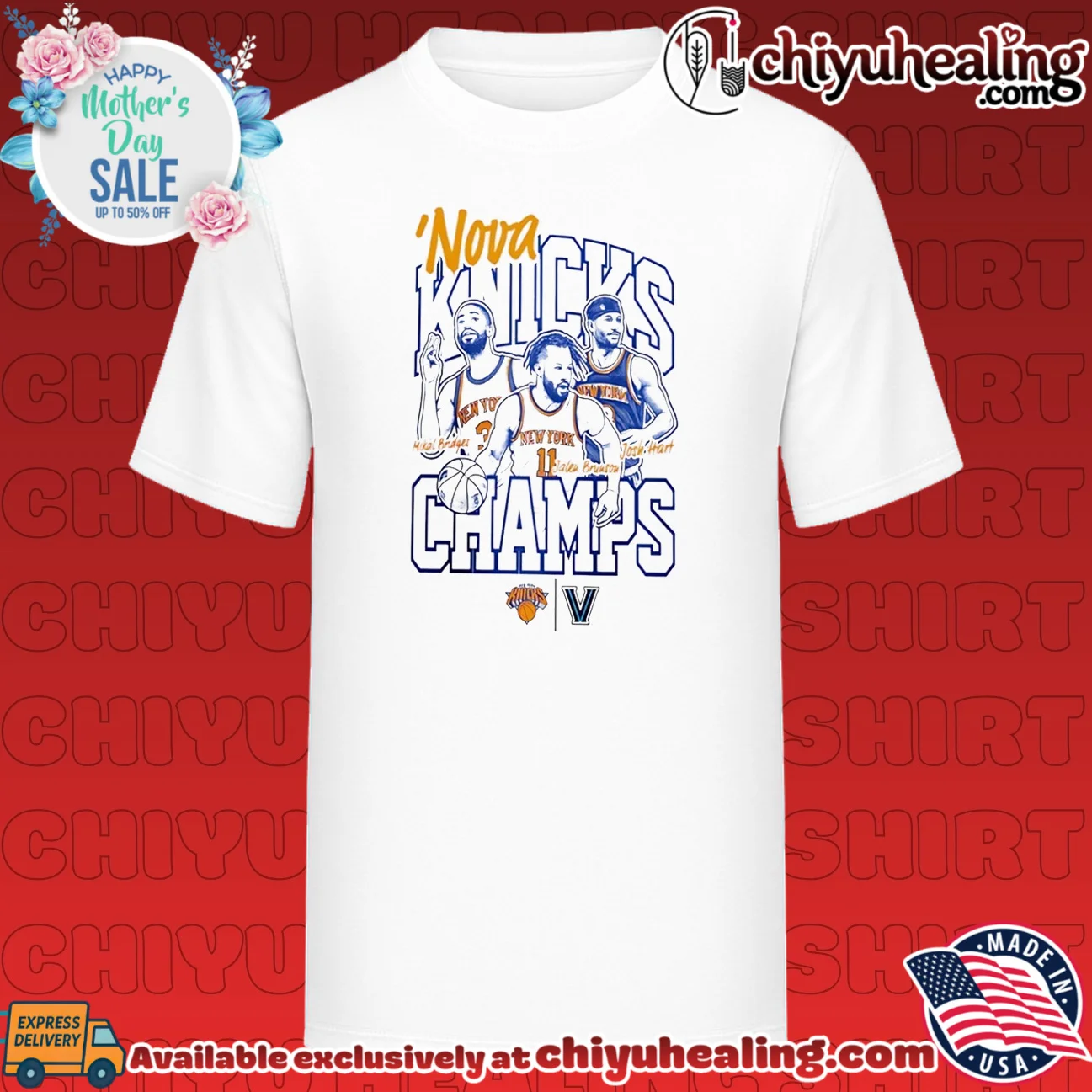 NY Knicks Jalen Brunson Josh Hart & Mikal Bridges 2026 NBA Finals Champions Nova Knicks shirt & hoodie