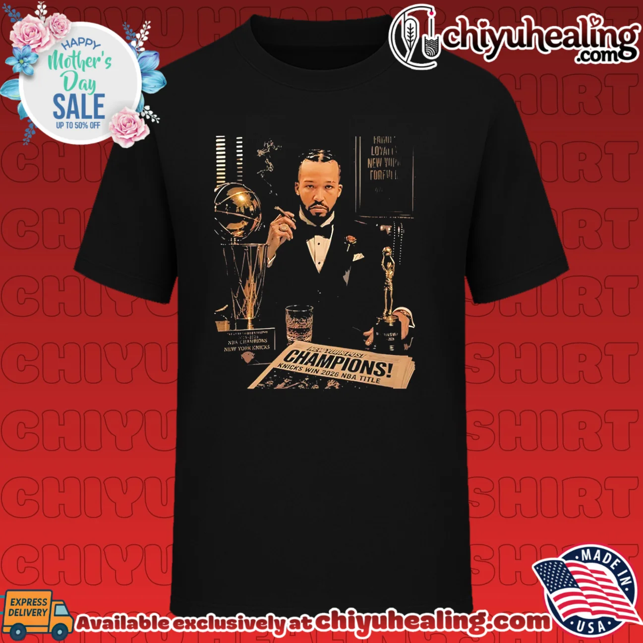 NY Knicks Jalen Brunson smoking cigar vintage