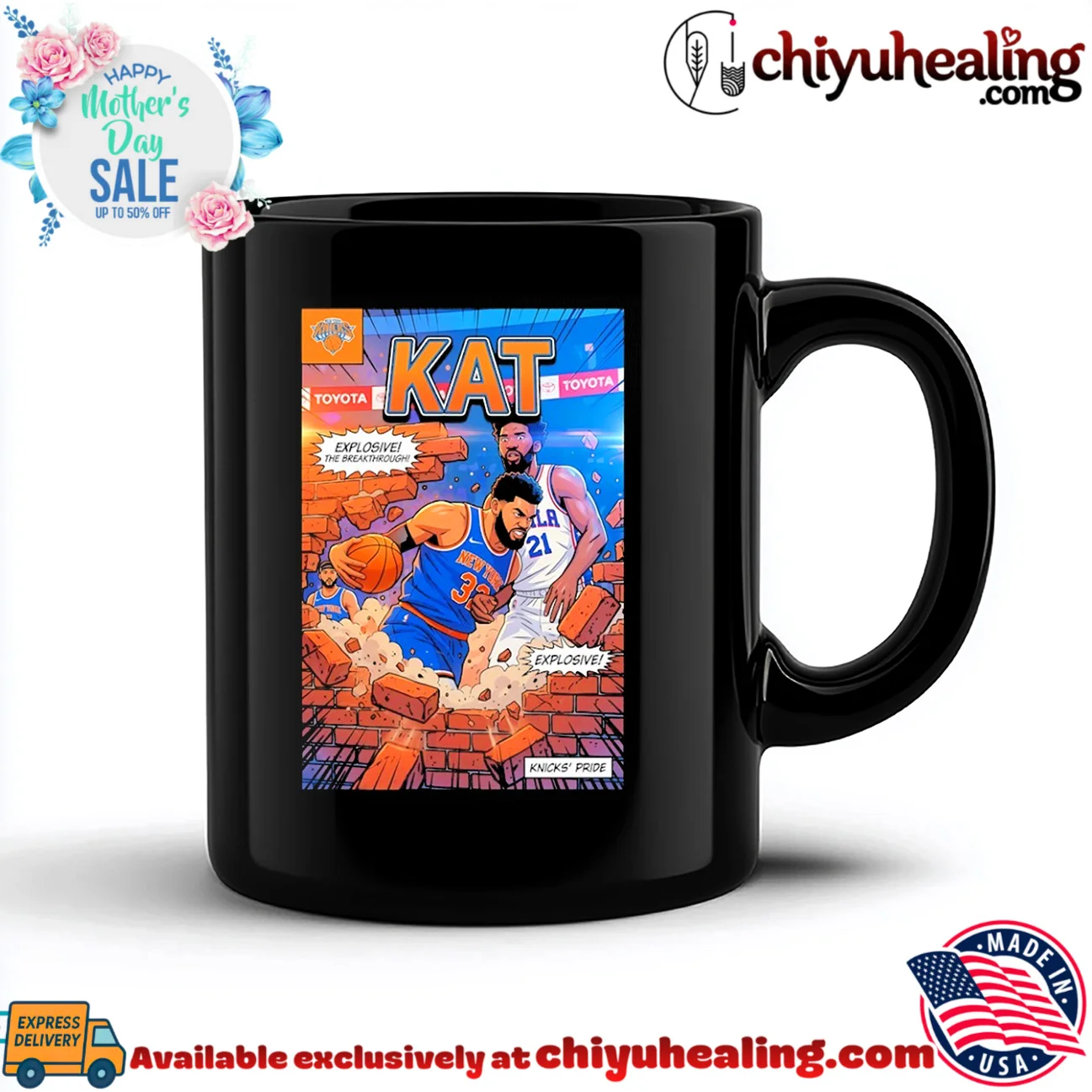 NY Knicks KAT Kat-Anthony Towns breaking brick wall illustrated comic style epic shirt & hoodie - The Fan Collection NY Knicks KAT Kat-Anthony Towns breaking brick wall illustrated comic style