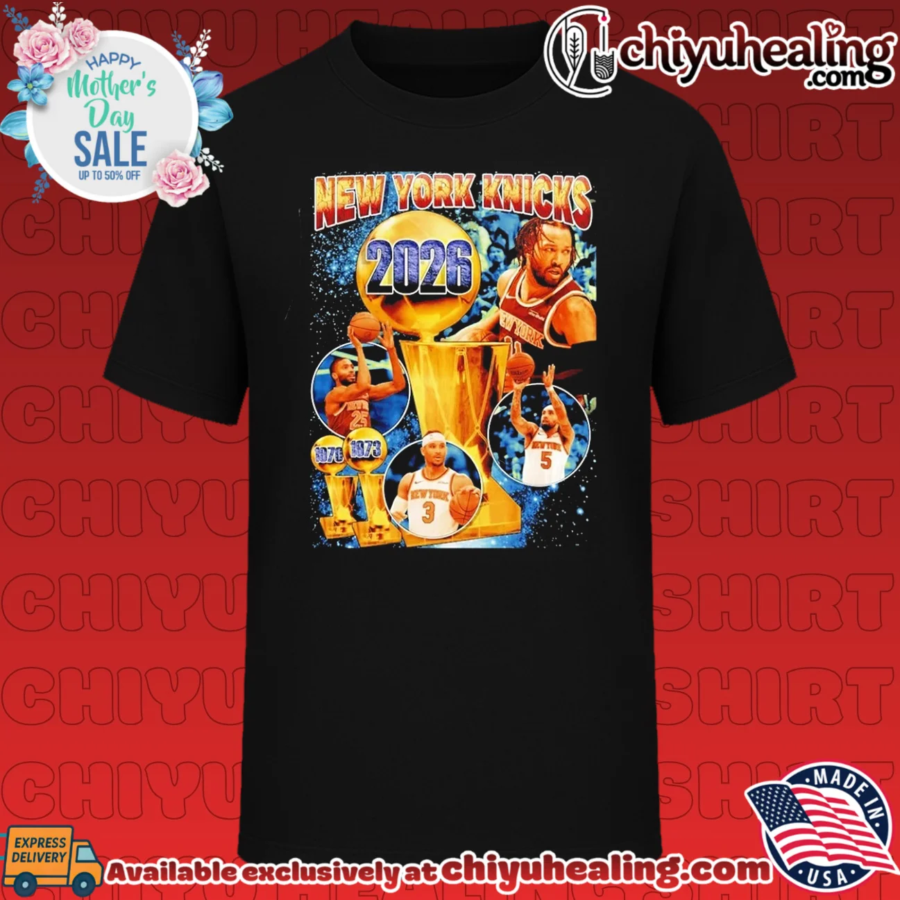 NY Knicks NBA Champions 2026 Brunson Towns Anunoby graphic