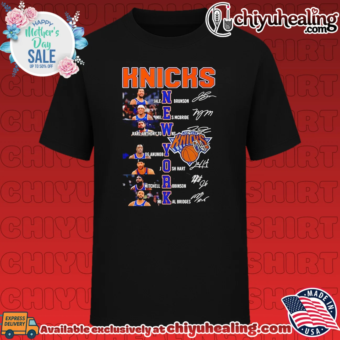 NY Knicks player name signature graphic 2026