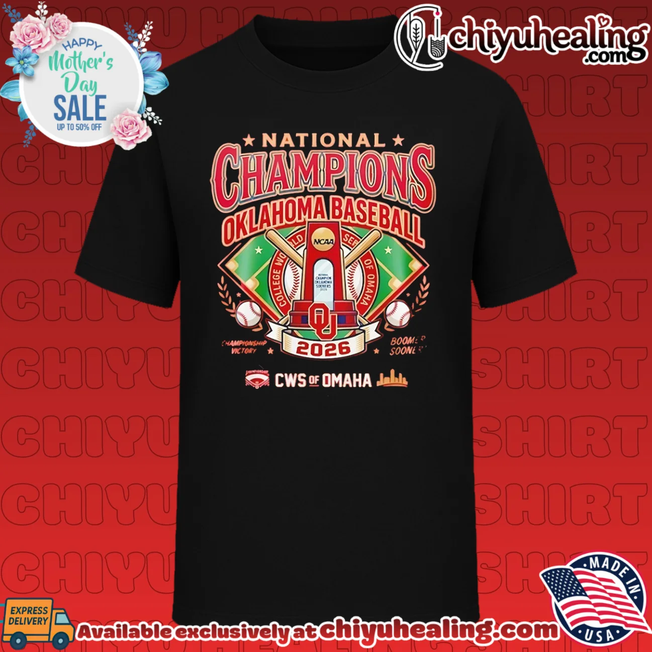 Oklahoma Baseball 2026 NCAA Men's College World Series Champions CWS of Omaha shirt & hoodie