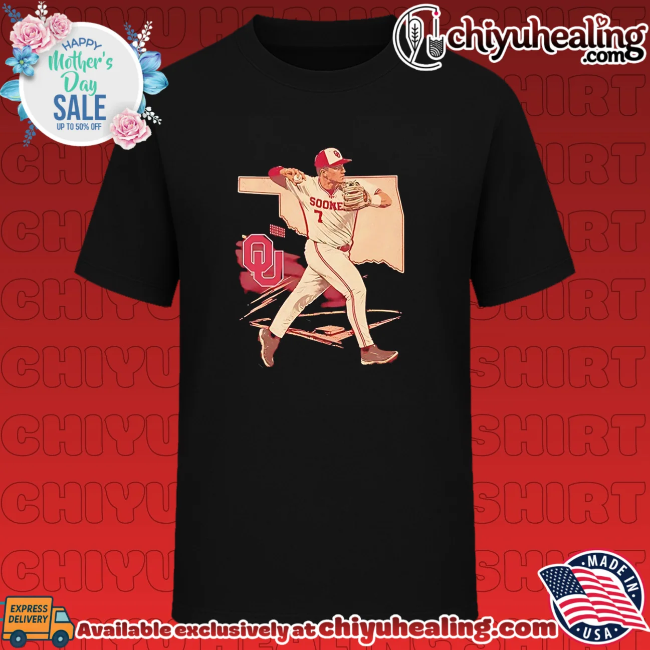 Oklahoma Softball Jaxon Willits with Oklahoma map background
