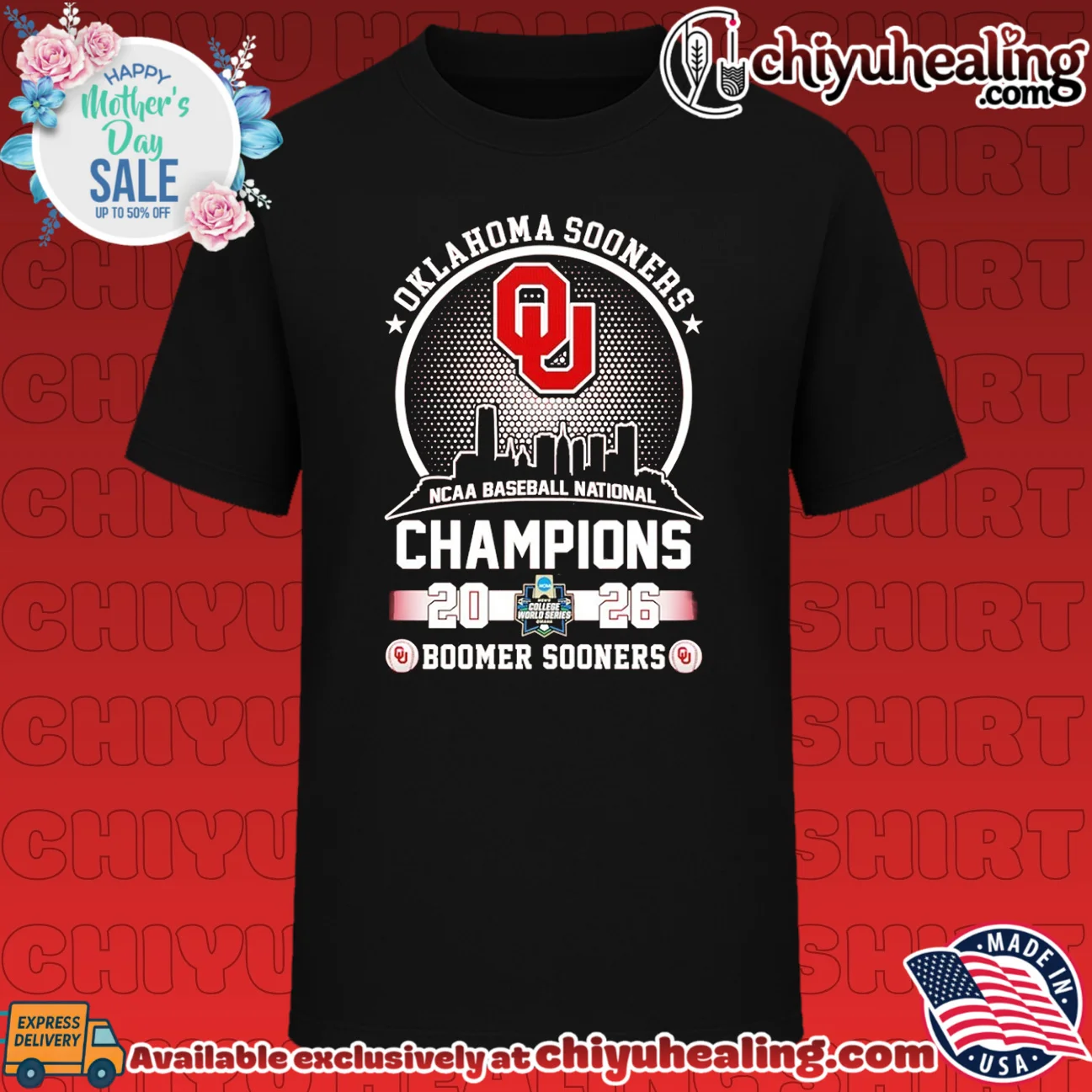 Oklahoma Sonners 2026 NCAA Baseball National Champions Boomer Sooners skyline shirt & hoodie