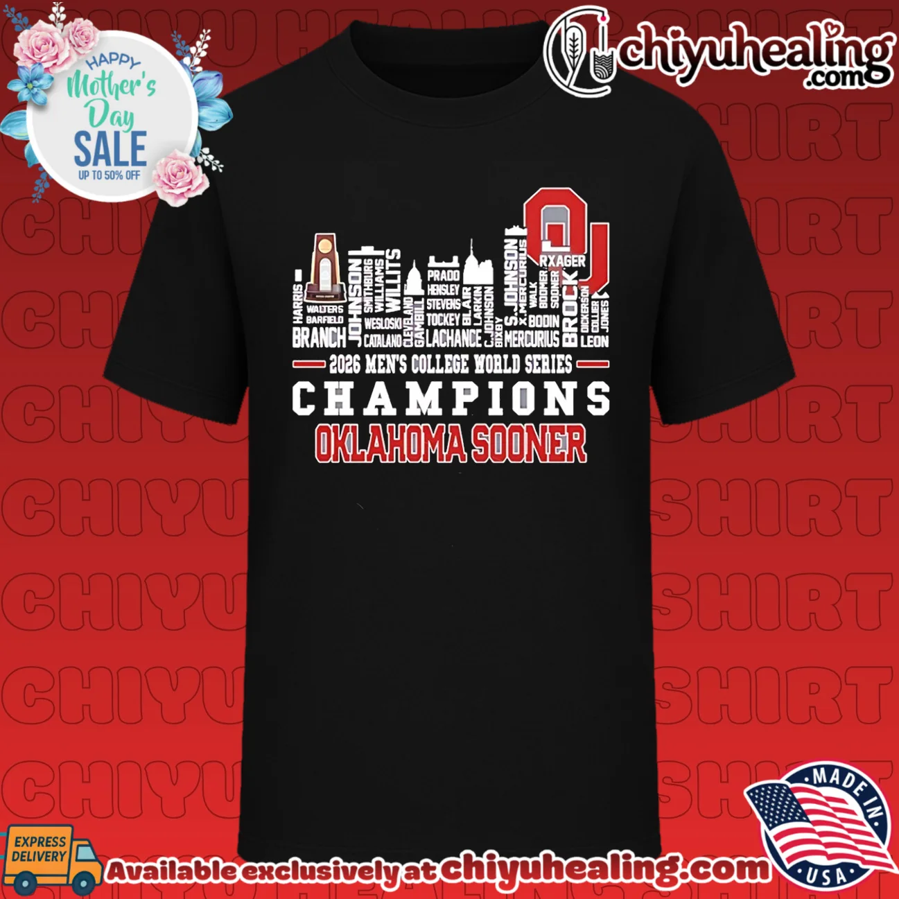Oklahoma Sooner 2026 Men's College World Series Champions NCAA skyline shirt & hoodie