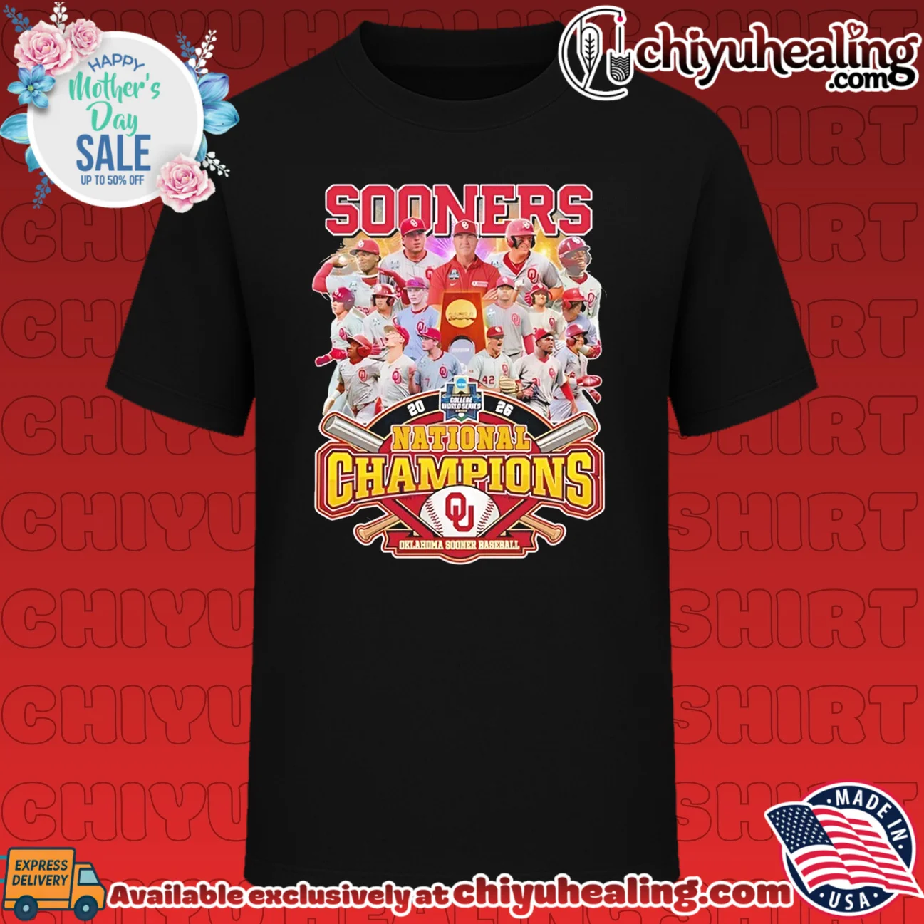 Oklahoma Sooner Baseball National Champions NCAA 2026 team collage shirt & hoodie