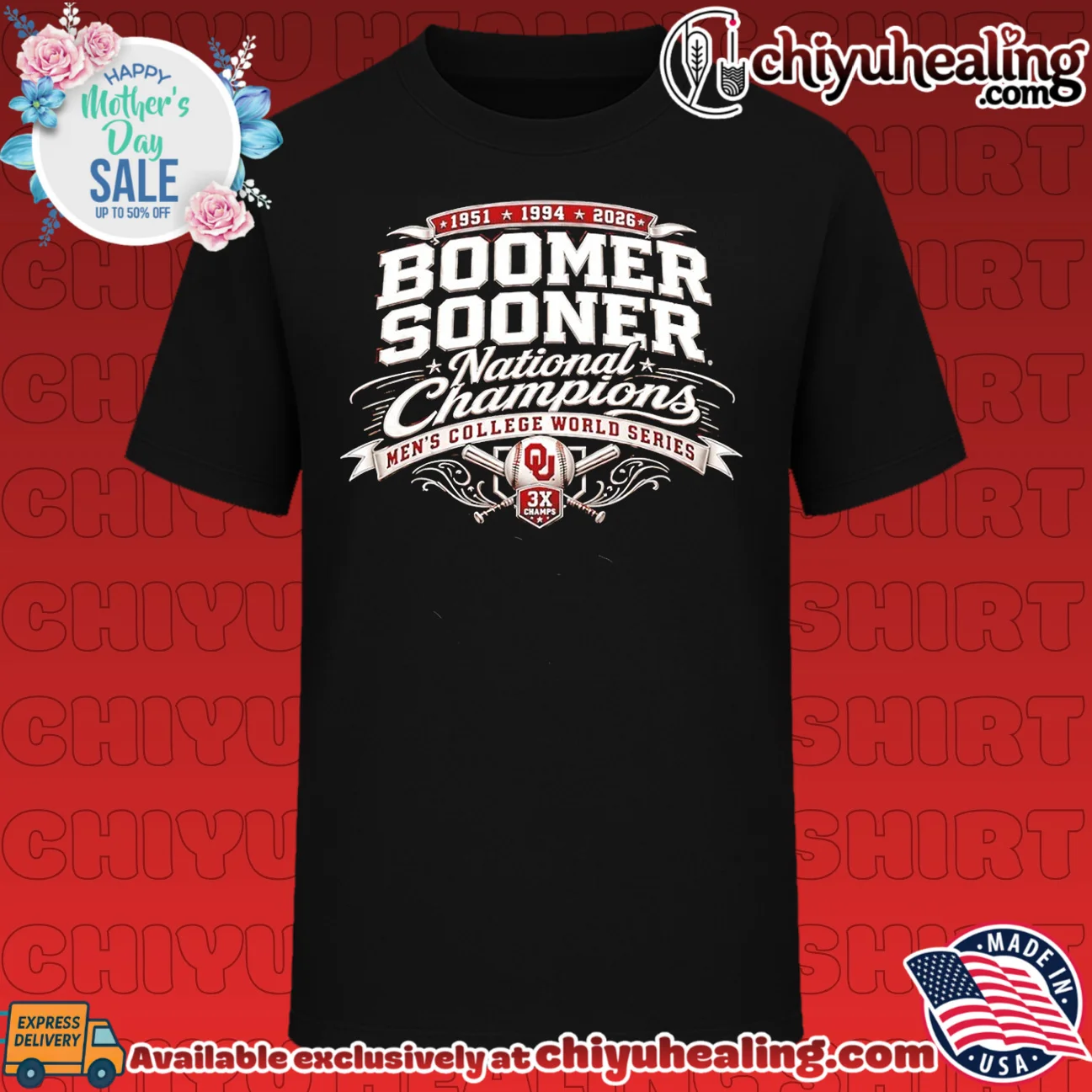 Oklahoma Sooners 2026 College World Series Champions 3X '51 '94 '26 shirt & hoodie