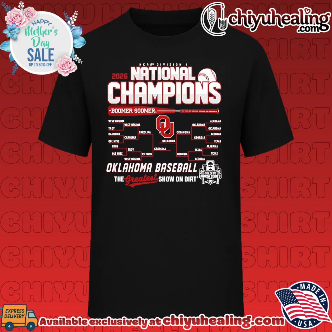 Oklahoma Sooners 2026 College World Series Champions Bracket shirt & hoodie