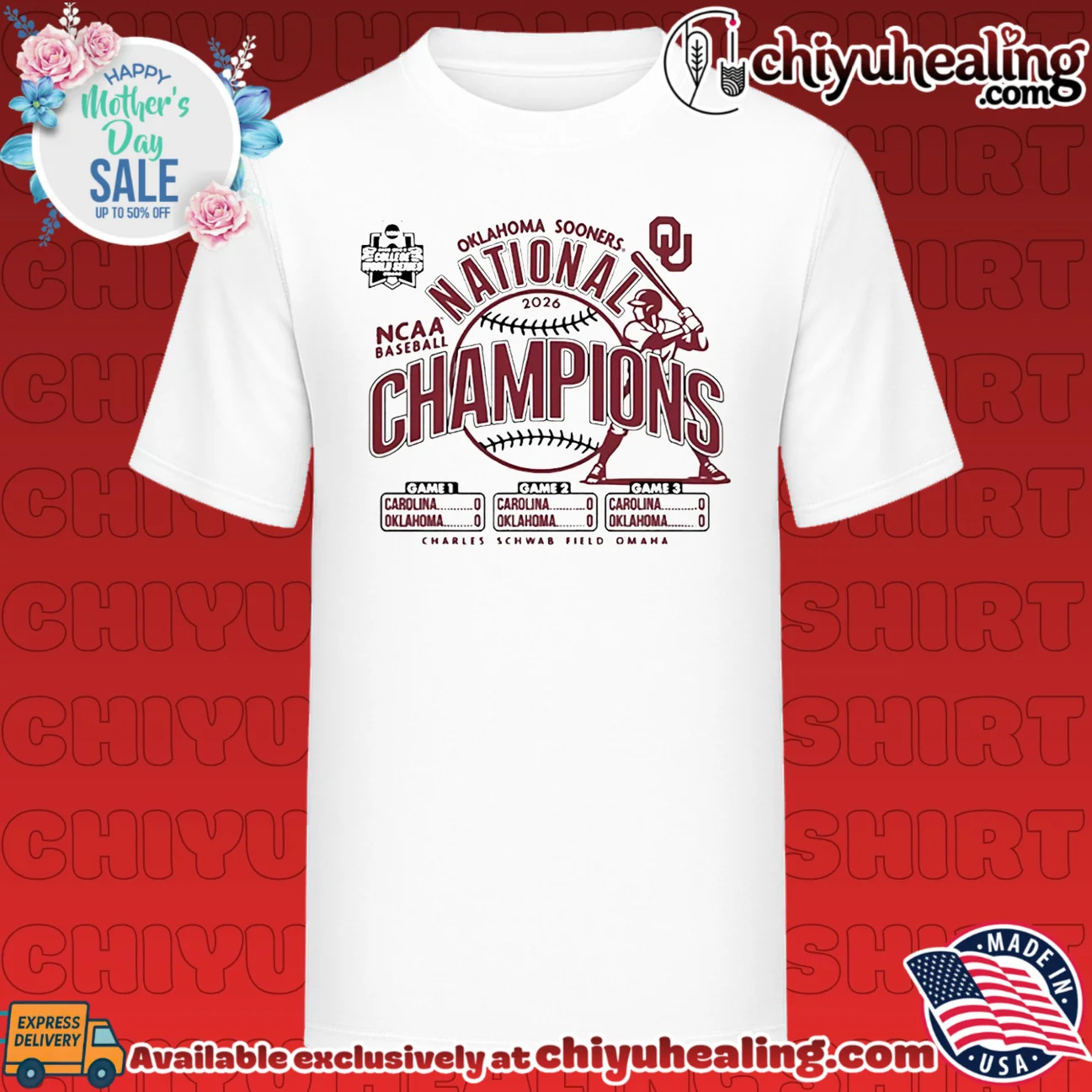 Oklahoma Sooners 2026 College World Series Champions Score shirt & hoodie