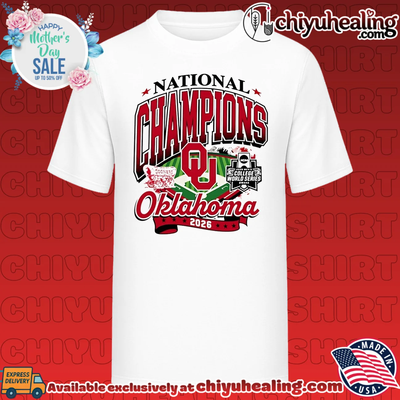 Oklahoma Sooners 2026 College World Series Champions Stretch shirt & hoodie