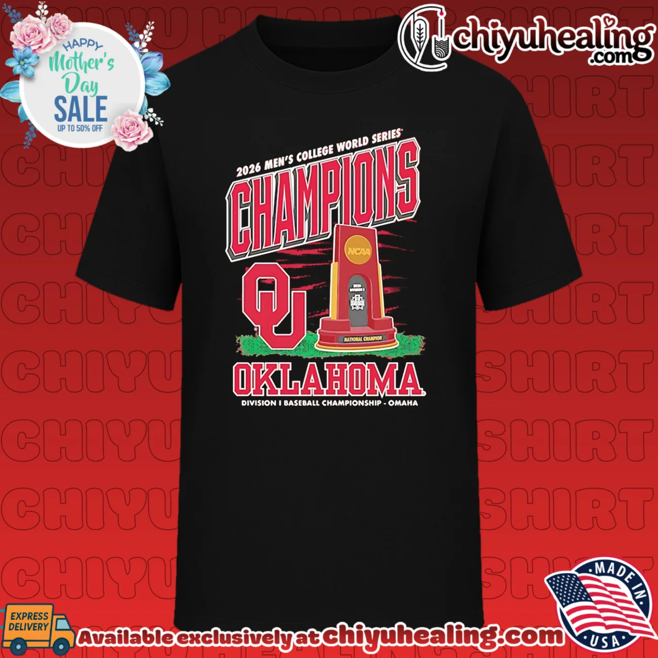 Oklahoma Sooners 2026 College World Series Champions trophy shirt & hoodie