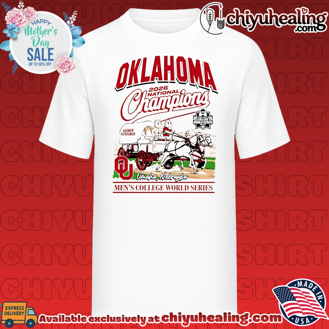 Oklahoma Sooners 2026 College World Series Champions Wagon mascot shirt & hoodie