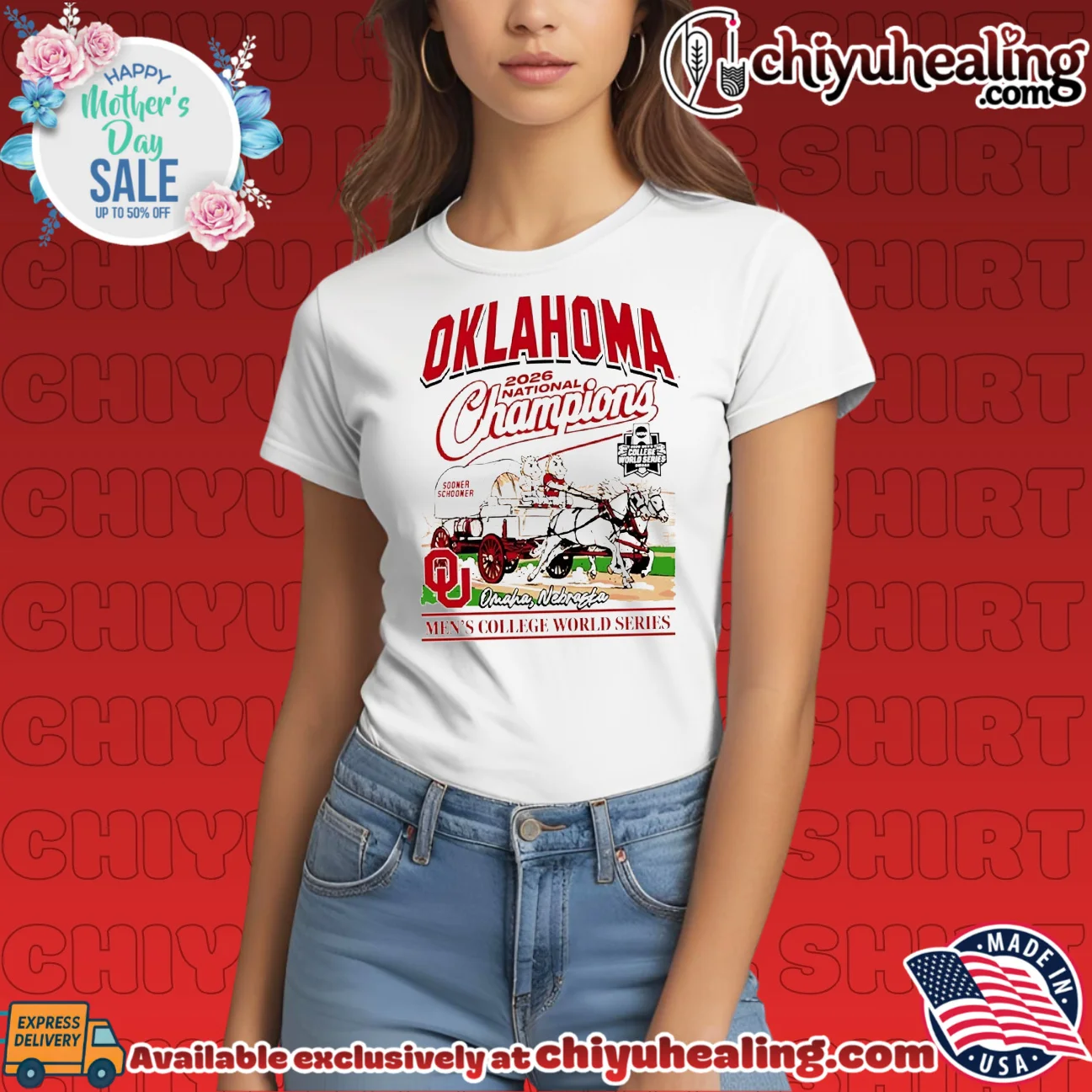 Oklahoma Sooners 2026 College World Series Champions Wagon mascot shirt & hoodie Oklahoma Sooners 2026 College World Series Champions Wagon mascot shirt & hoodie