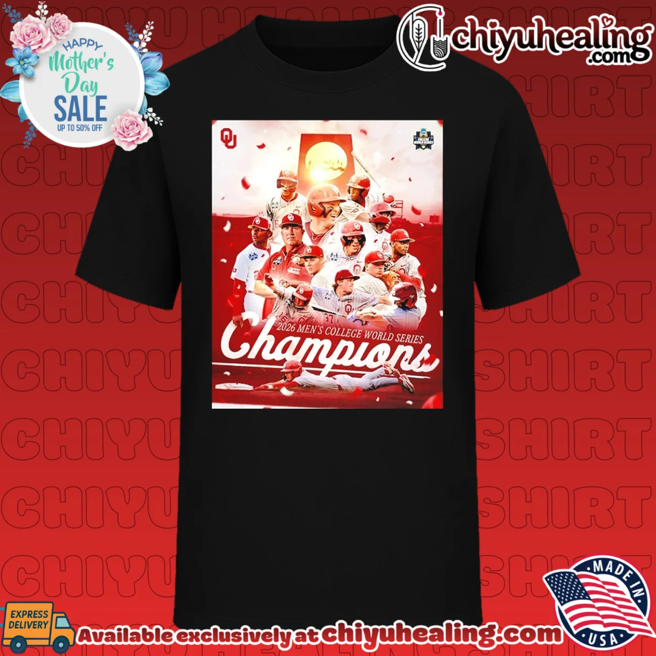 Oklahoma Sooners 2026 Men's College World Series Champions poster shirt & hoodie