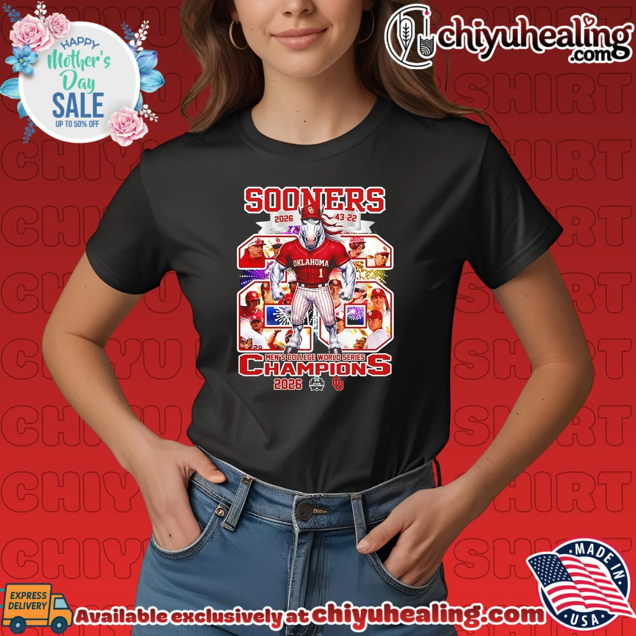 Oklahoma Sooners 2026 Men's College World Series Champions shirt & hoodie Oklahoma Sooners 2026 Men's College World Series Champions shirt & hoodie