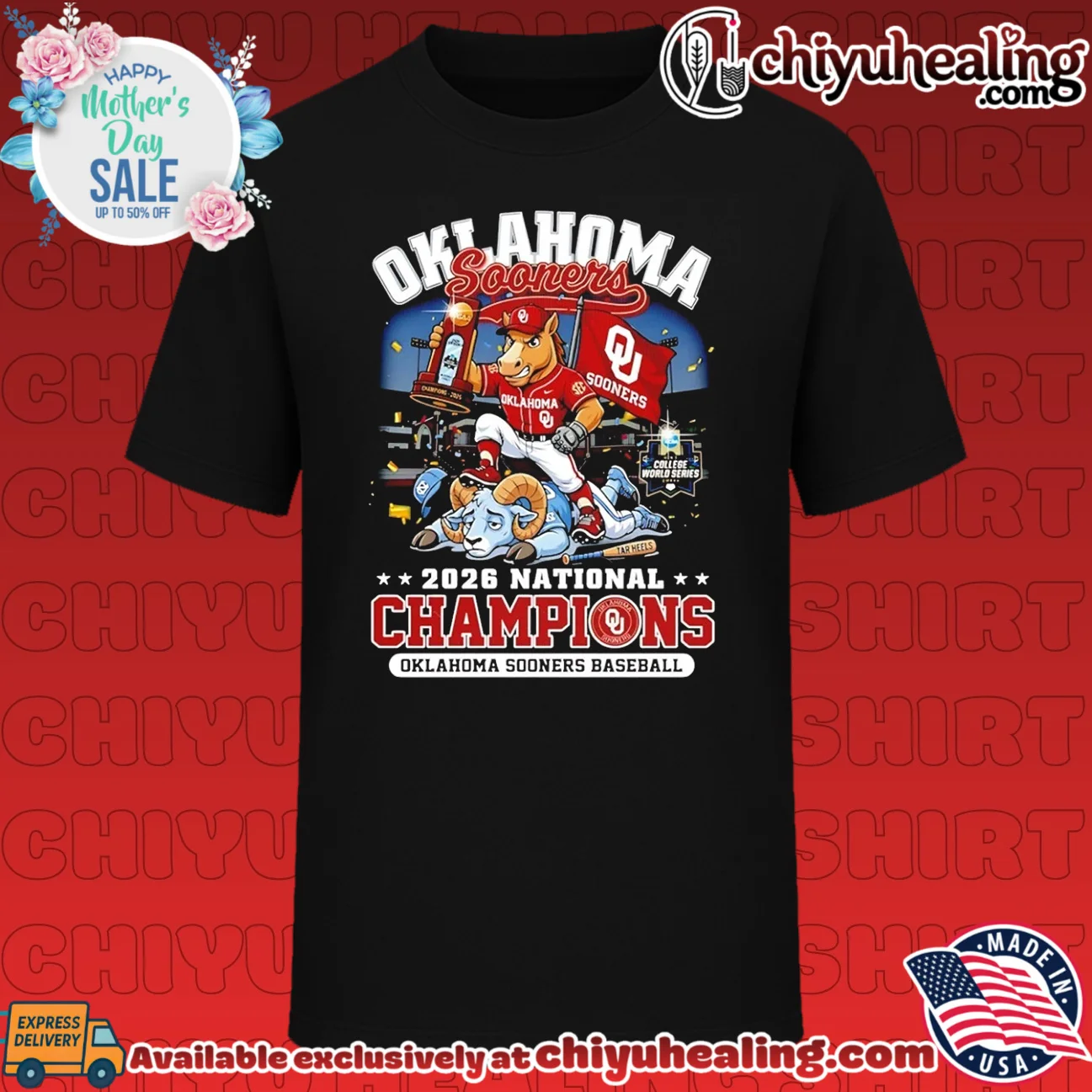 Oklahoma Sooners 2026 National Champions Baseball mascot shirt & hoodie