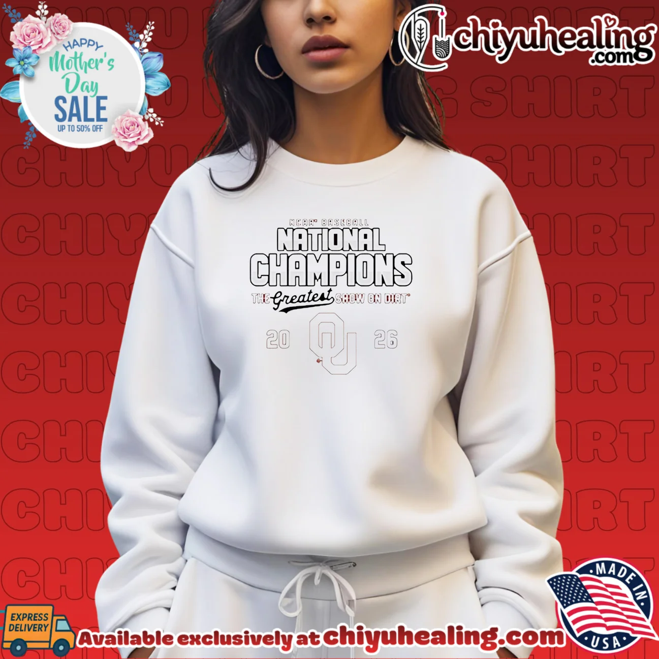 Oklahoma Sooners 2026 NCAA Baseball MCWS Champions the Greatest show on dirt shirt & hoodie Oklahoma Sooners 2026 NCAA Baseball MCWS Champions the Greatest show on dirt shirt & hoodie