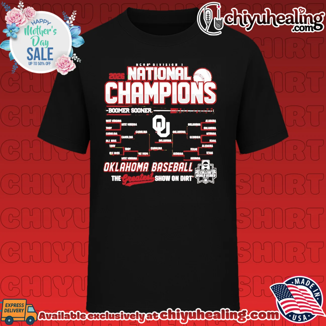 Oklahoma Sooners 2026 NCAA Baseball Men's College World Series Champions Bracket shirt & hoodie