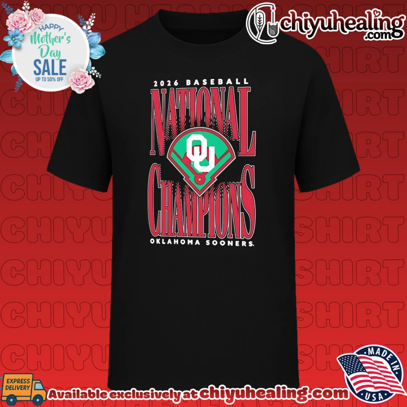 Oklahoma Sooners 2026 NCAA Baseball Men's College World Series Champions Large Type Field shirt & hoodie
