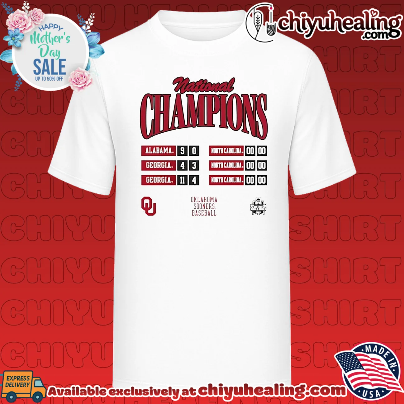 Oklahoma Sooners 2026 NCAA Baseball Men's College World Series Champions Schedule shirt & hoodie