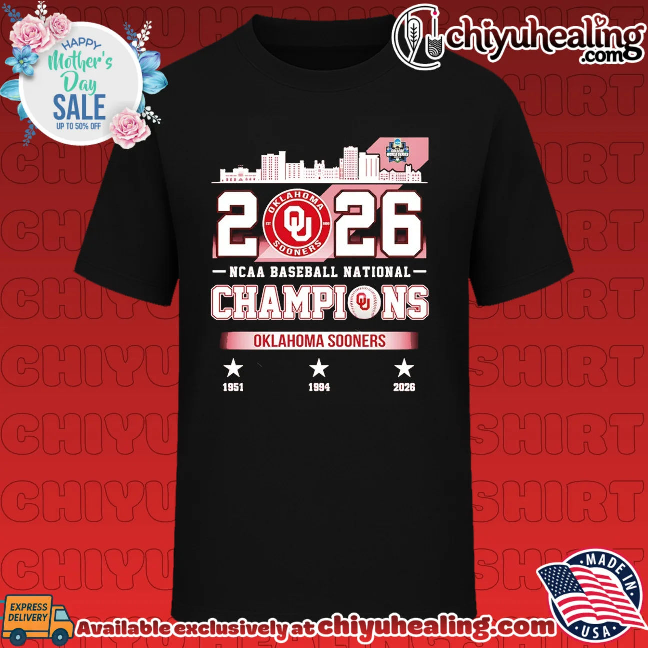 Oklahoma Sooners 2026 NCAA Baseball National Champions 3 time shirt & hoodie