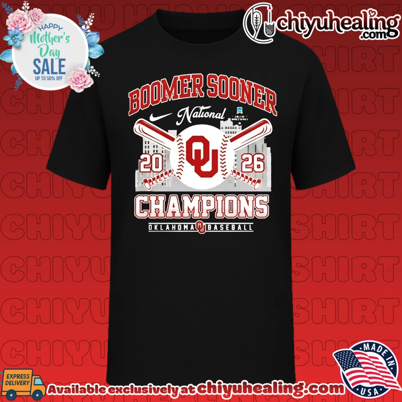 Oklahoma Sooners 2026 NCAA Baseball National Champions skyline shirt & hoodie