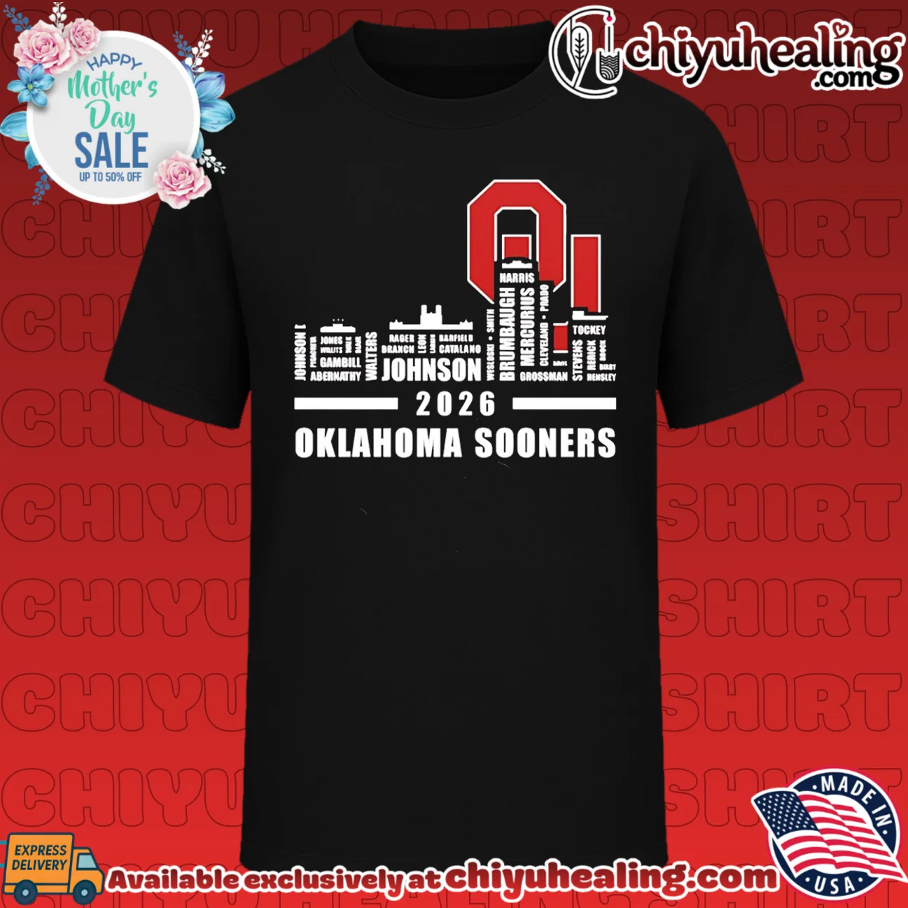 Oklahoma Sooners 2026 player name city skyline shirt & hoodie
