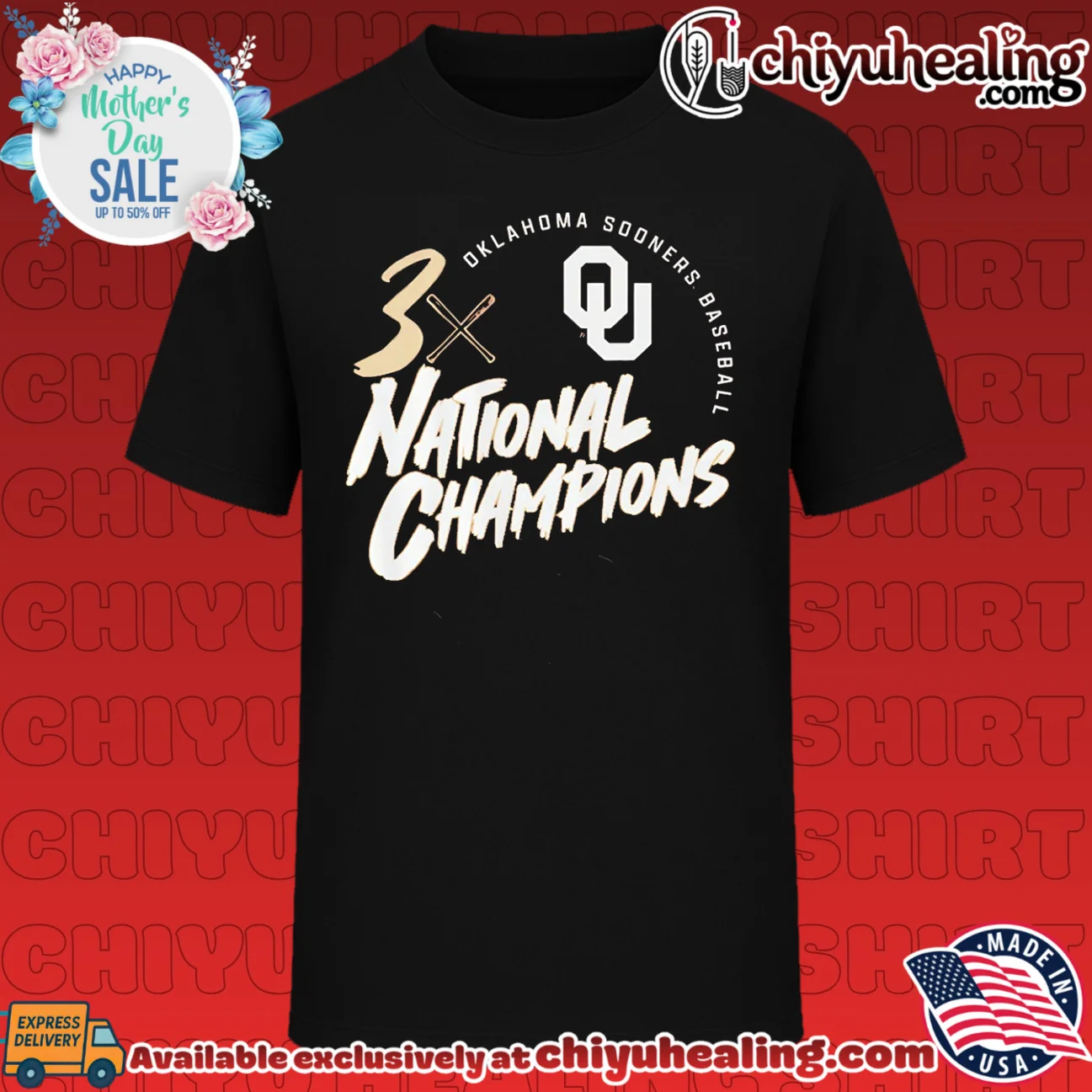 Oklahoma Sooners Baseball 3x National Champions shirt & hoodie