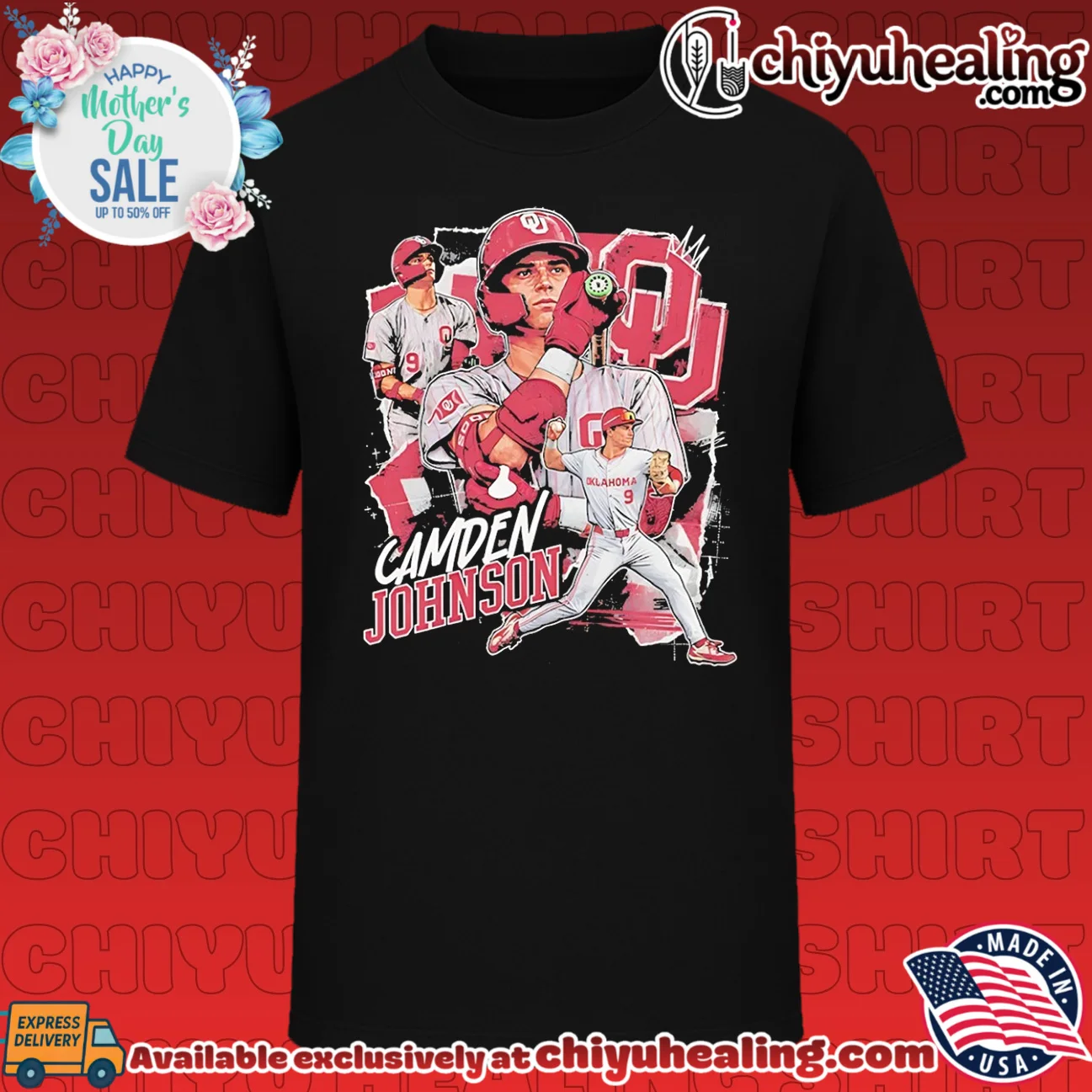 Oklahoma Sooners baseball Camden Johnson vintage