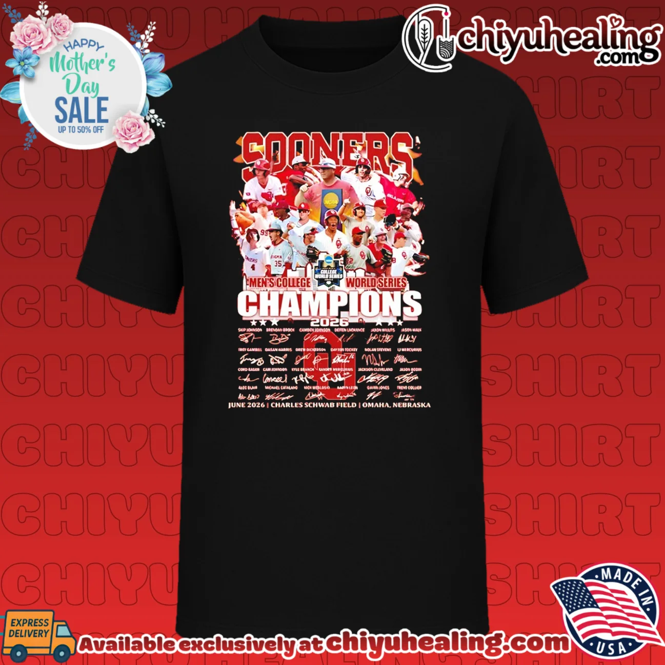 Oklahoma Sooners College World Series National Champions 2026 signature shirt & hoodie