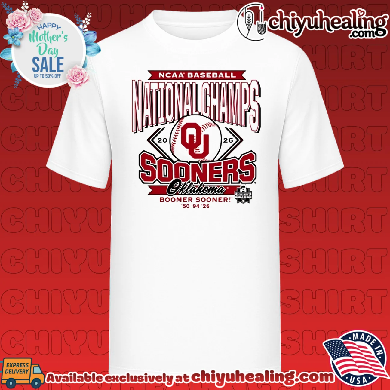 Oklahoma Sooners NCAA Baseball National Champions 1950 1994 2026 shirt & hoodie
