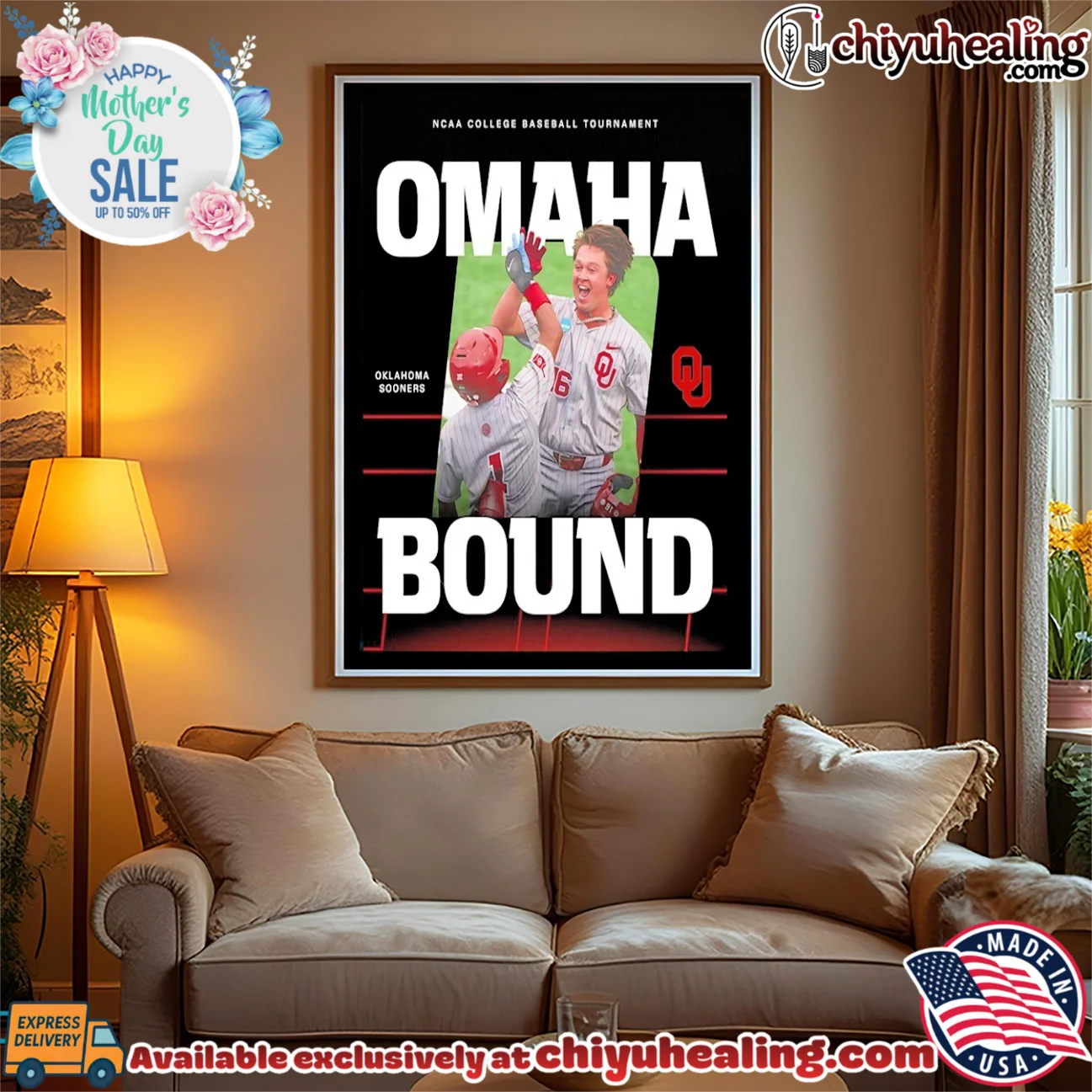Oklahoma Sooners NCAA College Baseball Tournament Omaha Bound iconic shirt & hoodie | Aesthetic Apparel Oklahoma Sooners NCAA College Baseball Tournament Omaha Bound