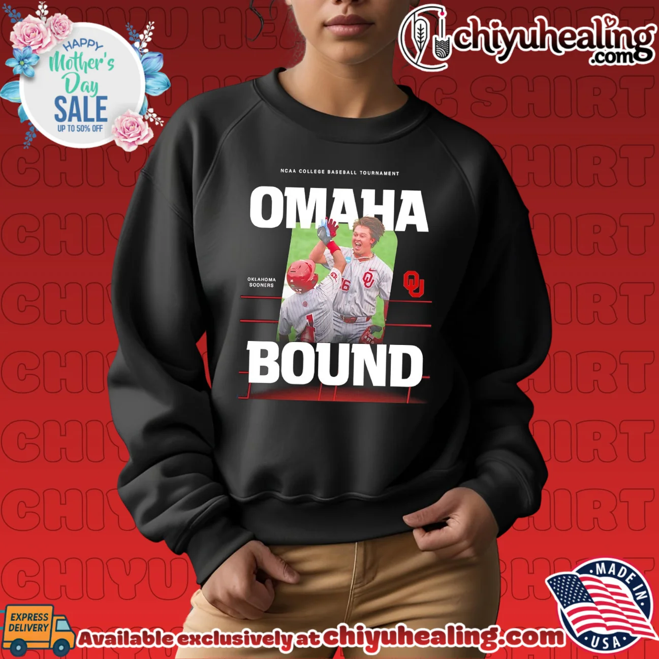 Oklahoma Sooners NCAA College Baseball Tournament Omaha Bound iconic shirt & hoodie | Aesthetic Apparel Oklahoma Sooners NCAA College Baseball Tournament Omaha Bound