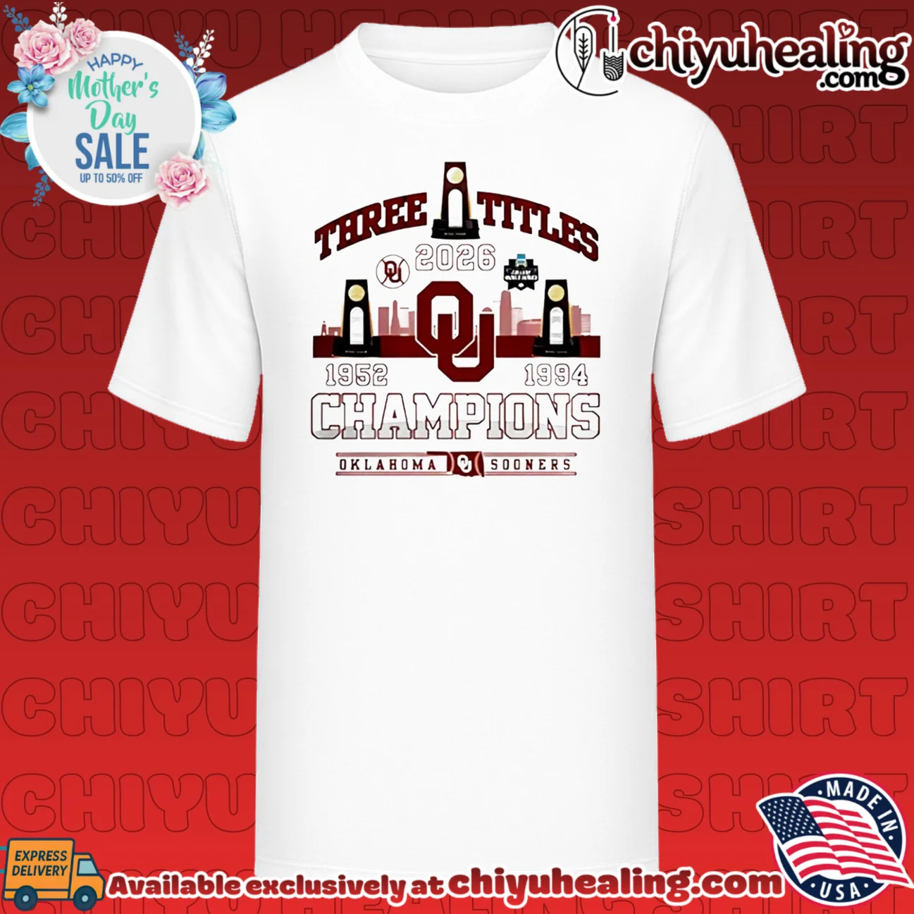 Oklahoma Sooners Three Titles 1952 1994 2026 Champions shirt & hoodie