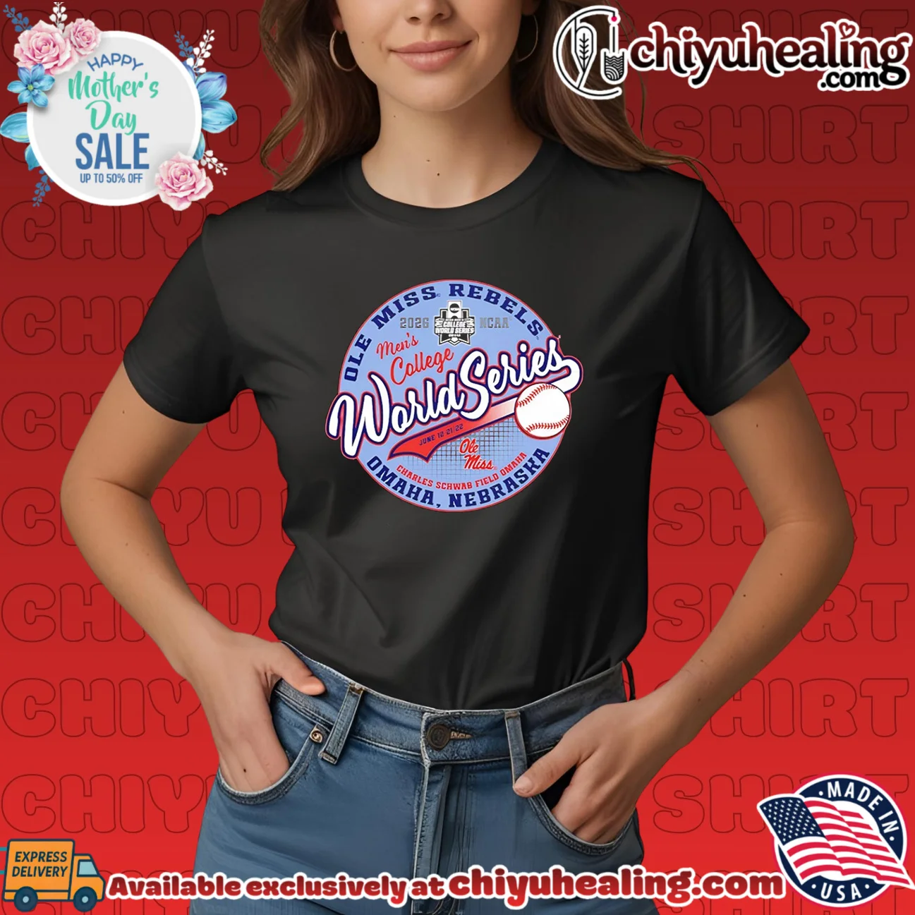 Ole Miss Rebels Baseball 2026 College World Series logo shirt bespoke shirt & hoodie | Official Style Drop Ole Miss Rebels Baseball 2026 College World Series logo shirt