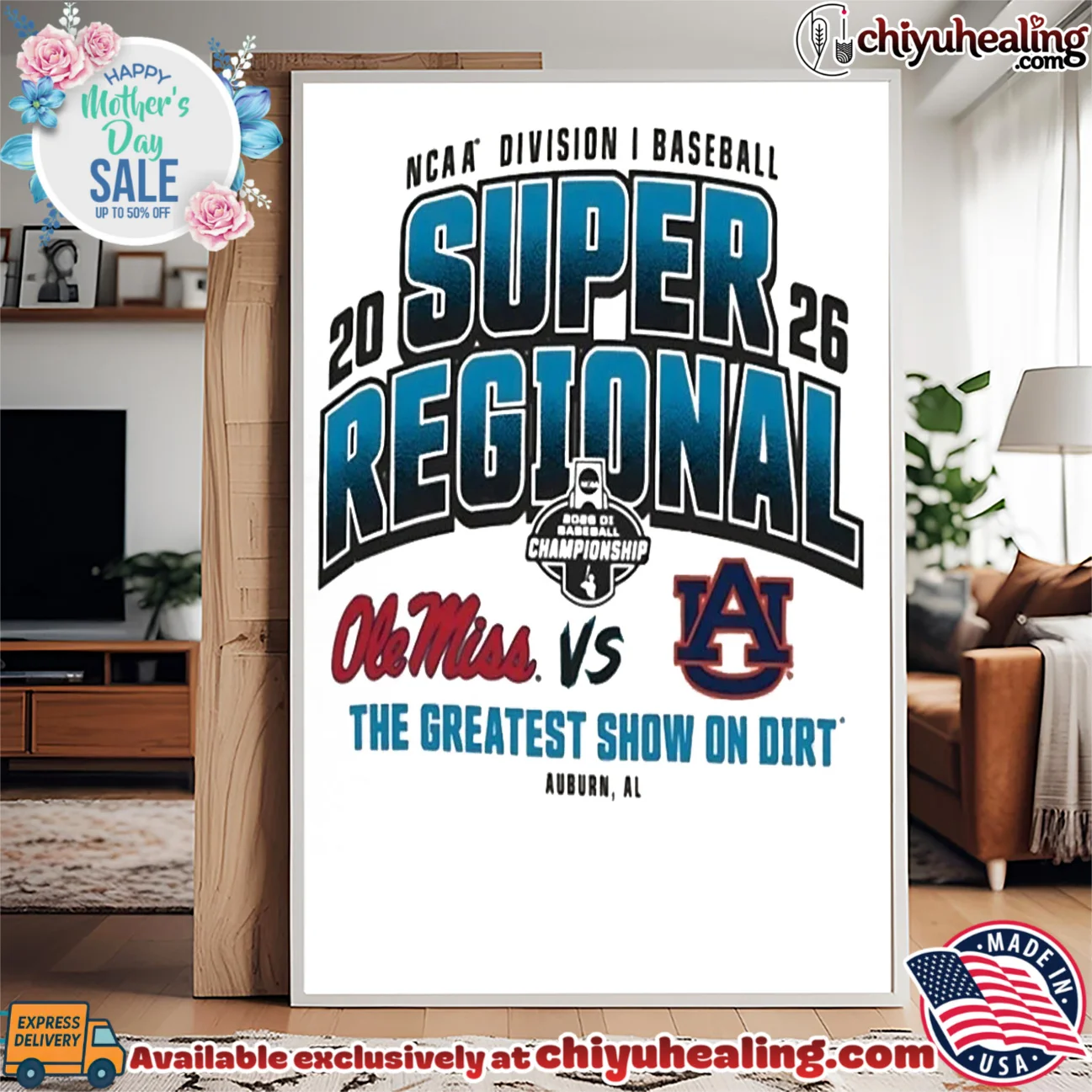 Ole Miss Rebels vs Auburn Tigers 2026 NCAA Baseball Super Regional The Greatest Show on Dirt official shirt & hoodie - Ultimate Gift Edition Ole Miss Rebels vs Auburn Tigers 2026 NCAA Baseball Super Regional The Greatest Show on Dirt