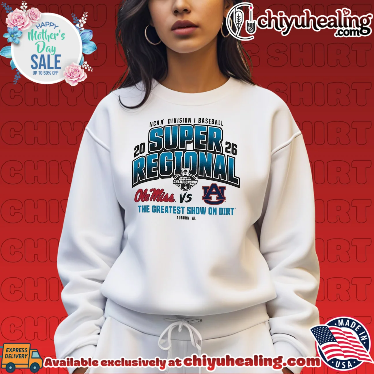 Ole Miss Rebels vs Auburn Tigers 2026 NCAA Baseball Super Regional The Greatest Show on Dirt official shirt & hoodie - Ultimate Gift Edition Ole Miss Rebels vs Auburn Tigers 2026 NCAA Baseball Super Regional The Greatest Show on Dirt