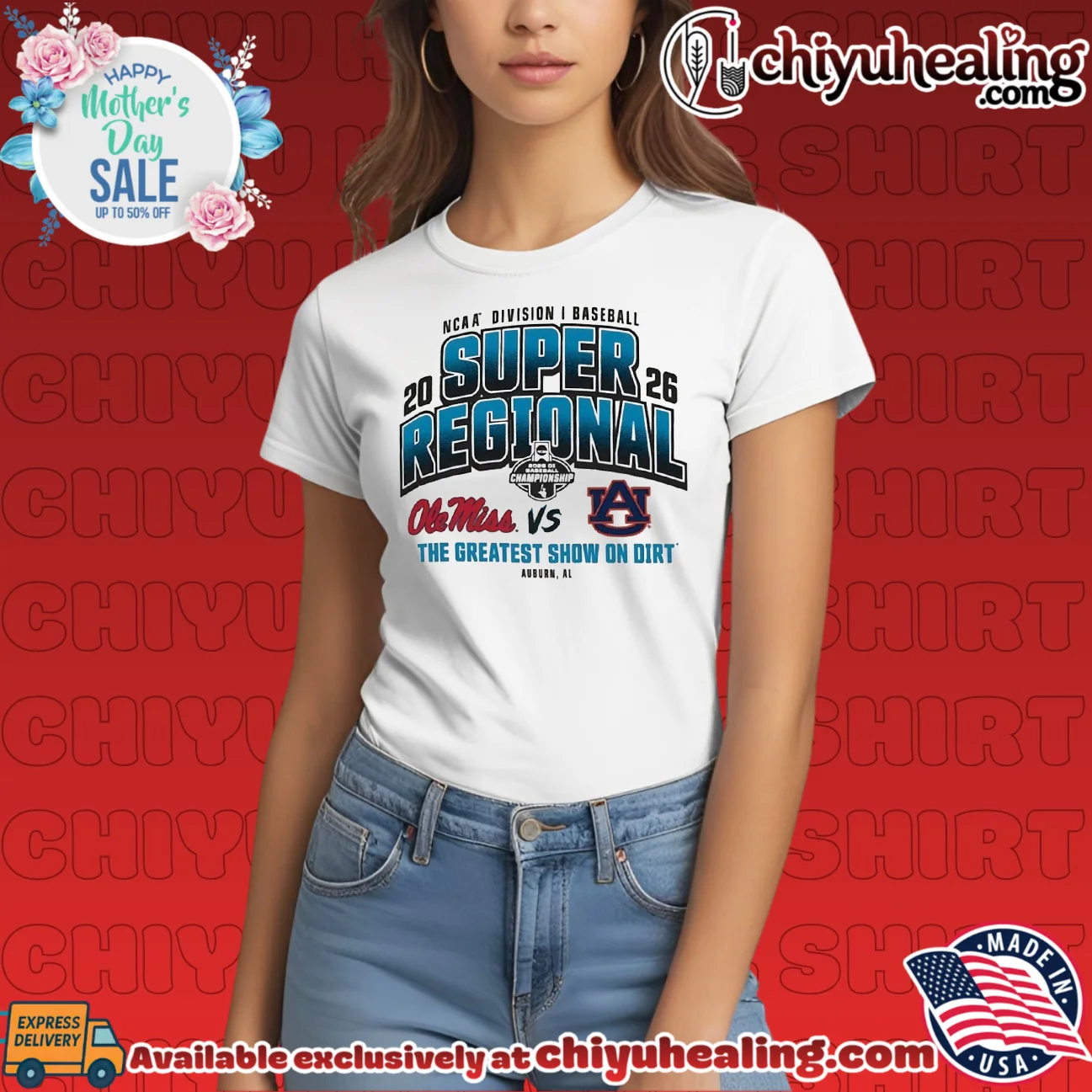 Ole Miss Rebels vs Auburn Tigers 2026 NCAA Baseball Super Regional The Greatest Show on Dirt official shirt & hoodie - Ultimate Gift Edition Ole Miss Rebels vs Auburn Tigers 2026 NCAA Baseball Super Regional The Greatest Show on Dirt