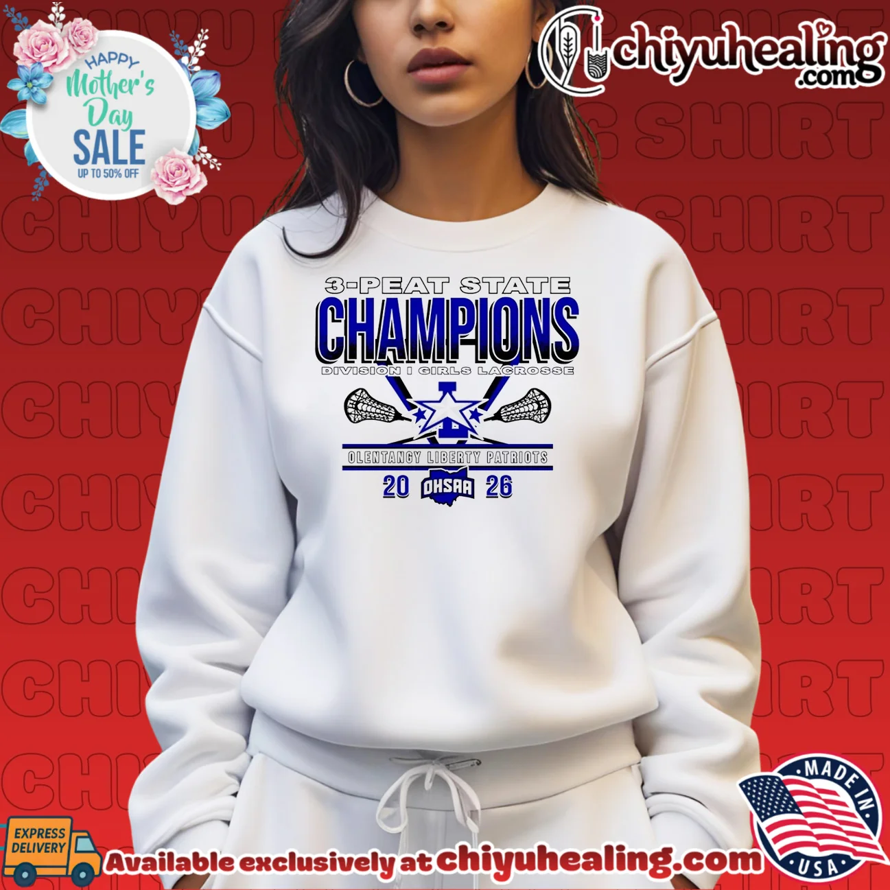 Olentangy Liberty Patriots 2026 OHSAA Girls Lacrosse D1 3-Peat State Champions shirt classic shirt & hoodie | Modern Street Style Olentangy Liberty Patriots 2026 OHSAA Girls Lacrosse D1 3-Peat State Champions shirt